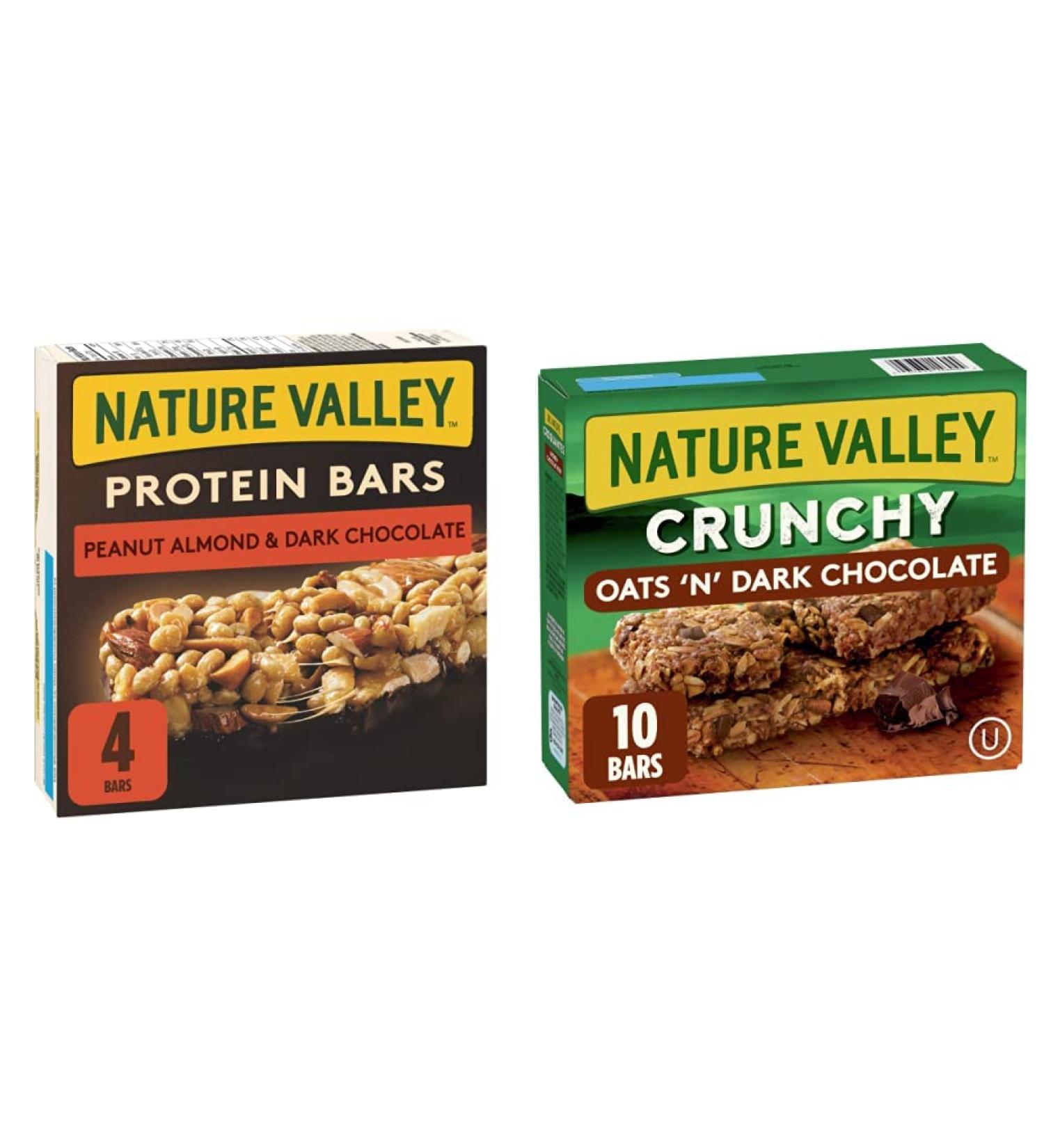 NATURE VALLEY Protein Bars Peanut Almond & Dark Chocolate Flavour 4-Count 148 Gram & Crunchy Granola Bar Oats and Dark Chocolate 210g - Buy Online on GoSupps.com