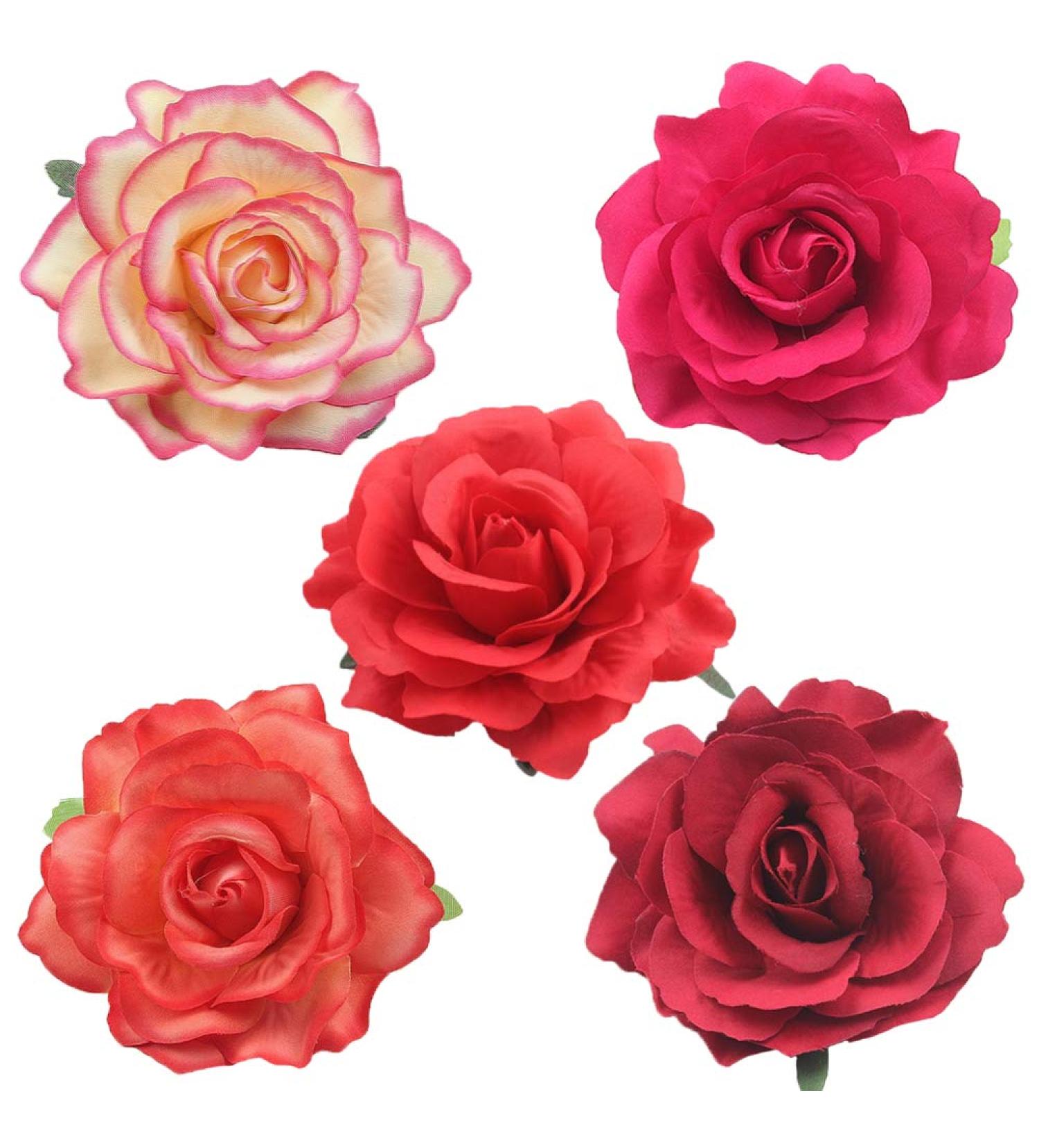 Halloween Rose Hair Clips Brooch Pins - 5 Pack Mixed Color for Women Fashion Party Decoration and Cosplay Costume - Handmade Hair Accessories - Buy Online on GoSupps.com