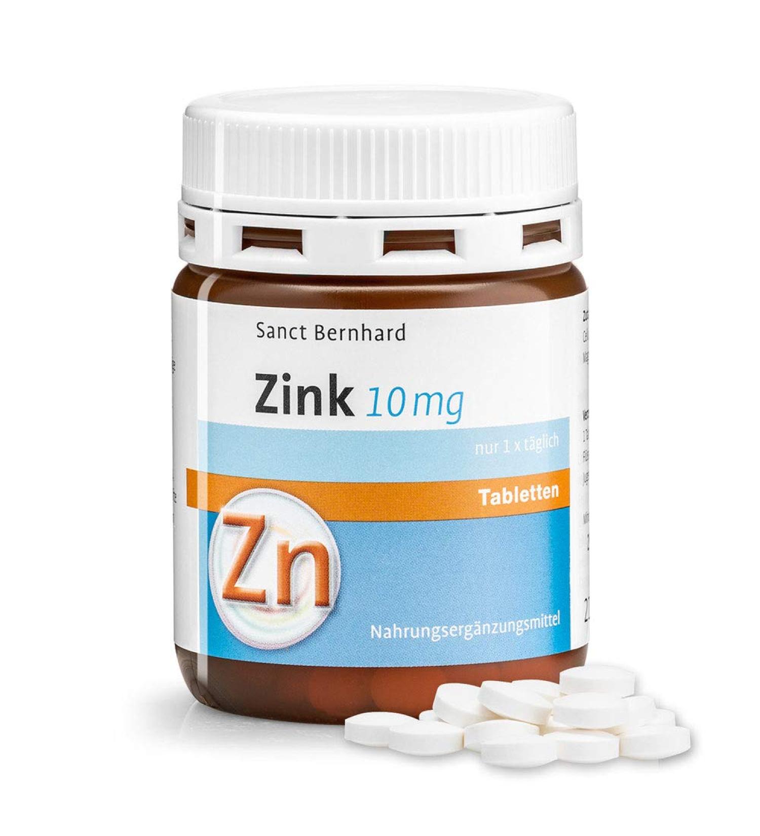 Sanct Bernhard zinc tablets with 10 mg zinc per tablet content 210 tablets