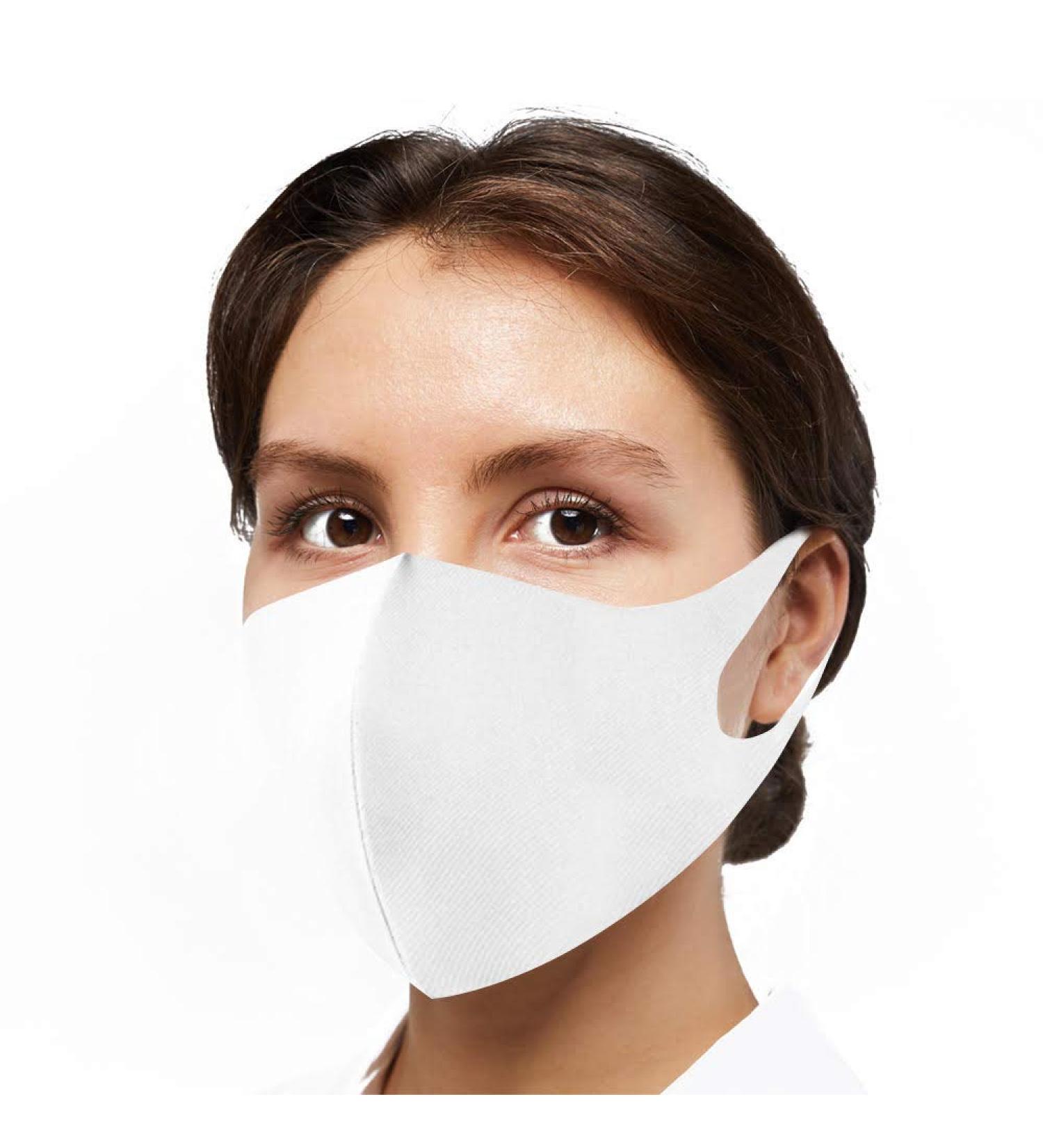 Reusable Face Mask GENERISE Stylish Face Mask x3 - Polyurethane Breathable Washable Face Mask - Unisex (White) - Buy Online on GoSupps.com