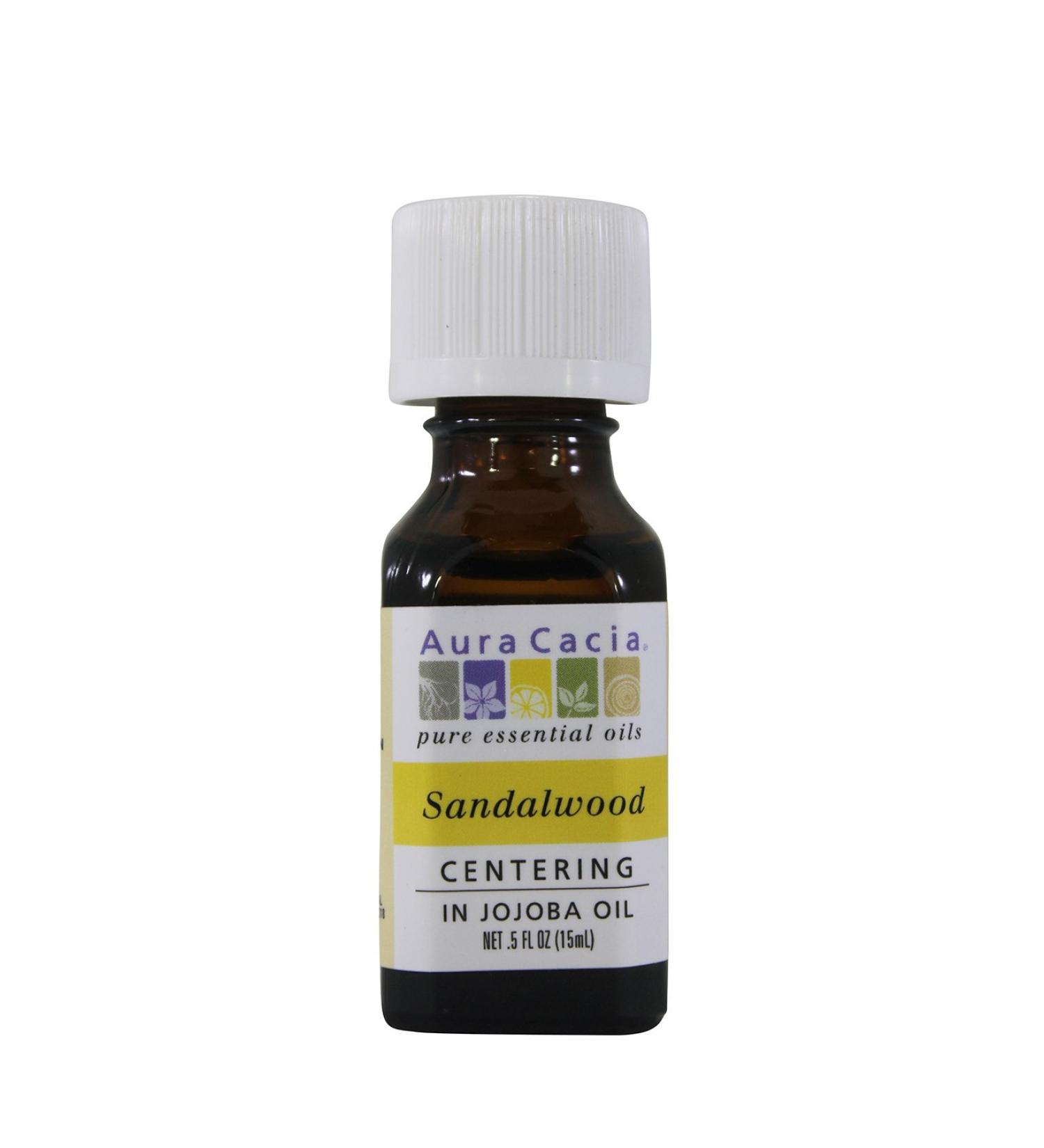 Aura Cacia Pure Sandalwood Essential Oil 0.5 fl oz | Therapeutic Grade, 15 ml - Buy Online on GoSupps.com
