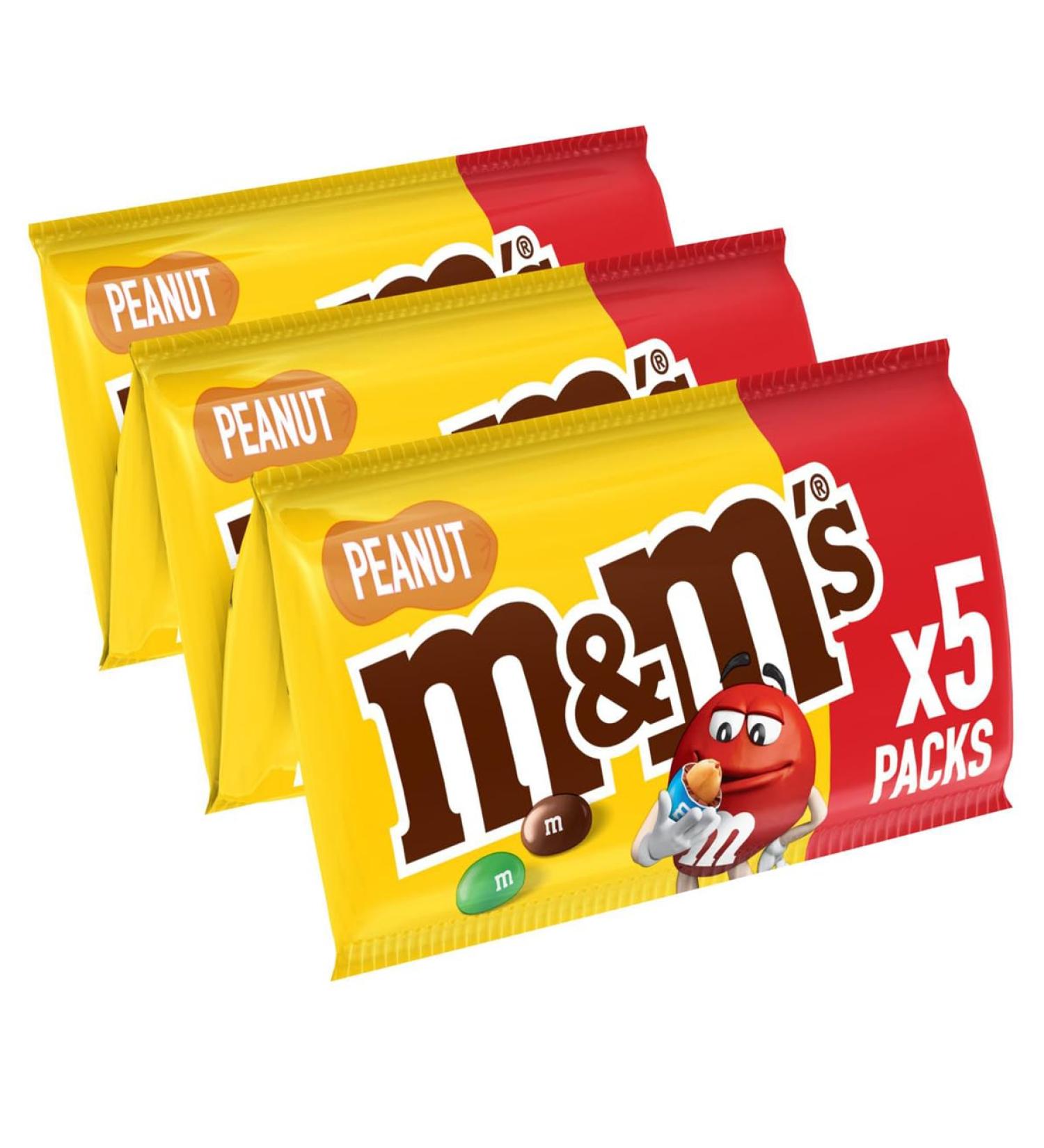 M&M'S Peanut Milk Chocolate and Peanut Sweets - 5 x 36g Sachets - Buy Online on GoSupps.com