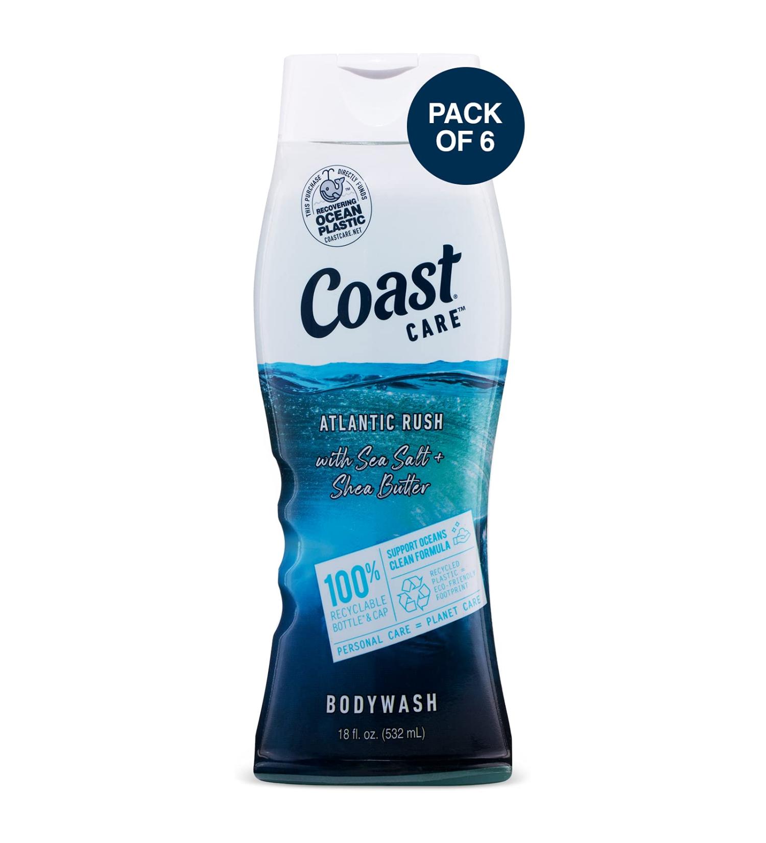 Coast CARE Body Wash - Atlantic Rush 18oz (Pack of 6) | Hydrating and Nourishing Formula - Buy Online on GoSupps.com