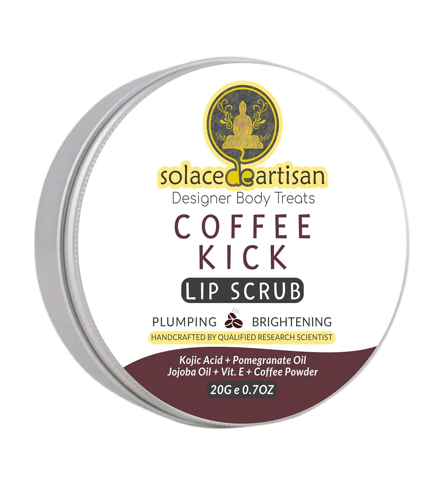 Coffee Kick Plumping & Brightening Lip Scrub - Caffeine-Infused Dead Skin Remover for a Healthy Glow | 20g | International Shipping Available - Buy Online on GoSupps.com