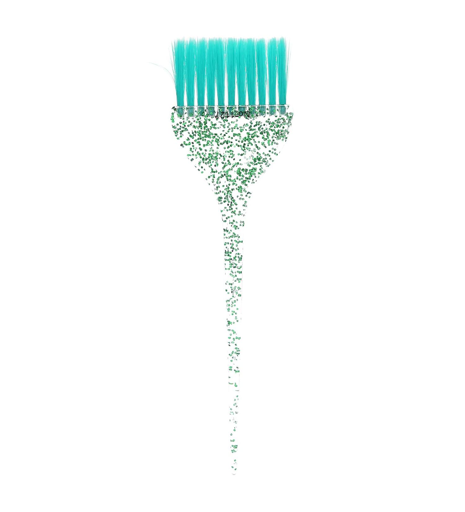 Glitter Handle Hair Dye Brush Hair Coloring Tool with Long Handle Material Pearly Lustre Handle for Beauty Salon and Hair Salon (Green) - Buy Online on GoSupps.com