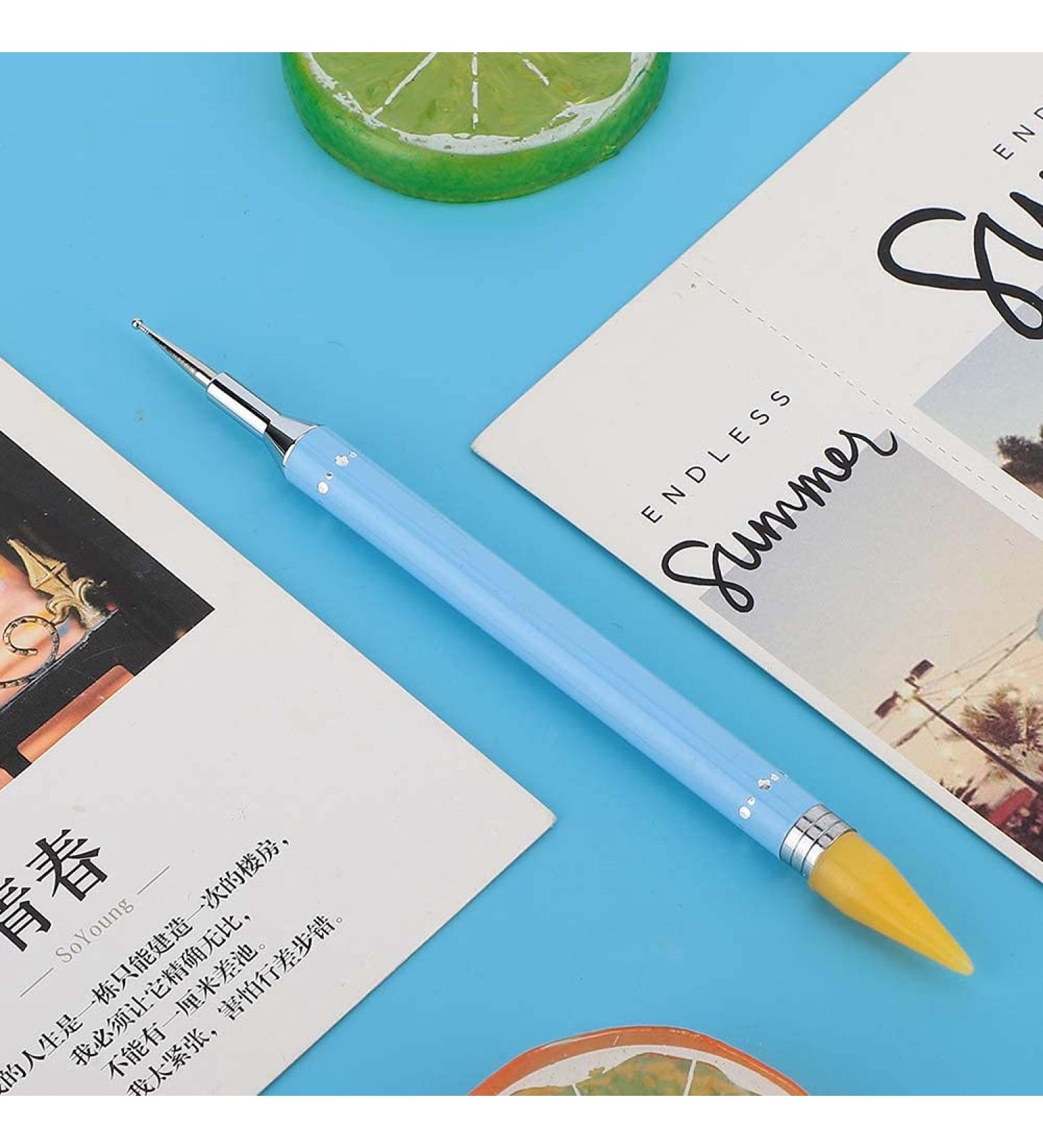 Double Ended Dotting Pen Candy Color Holder Easy Removal Pen Head for Nail Art and Rhinestone Picker (Blue) - Buy Online on GoSupps.com