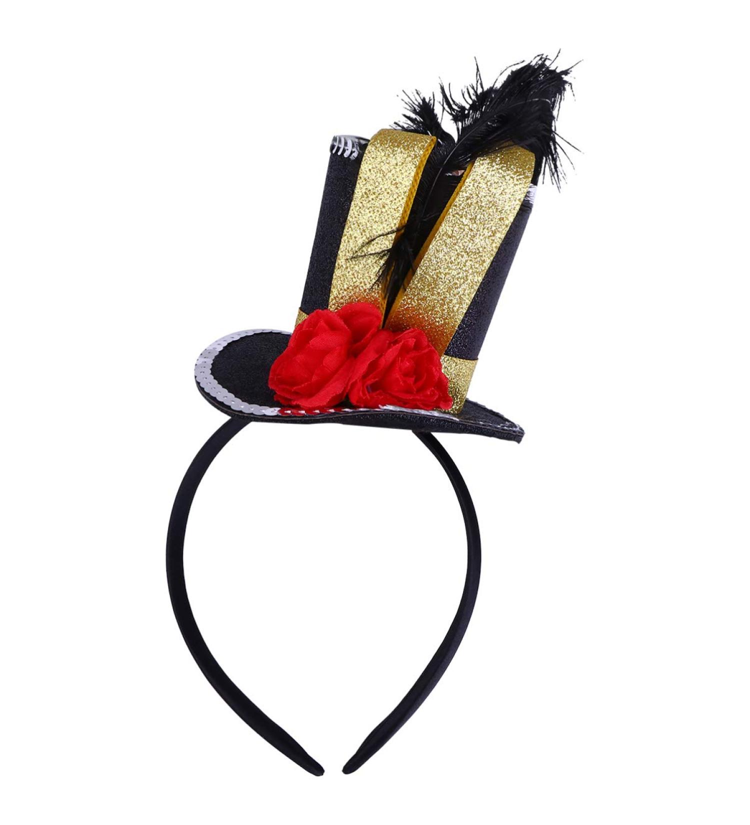 minkissy Circus Headband With Glitter Ribbon Flower And Top Hat Hair Hoop For Kids Birthday Halloween Party - Buy Online on GoSupps.com