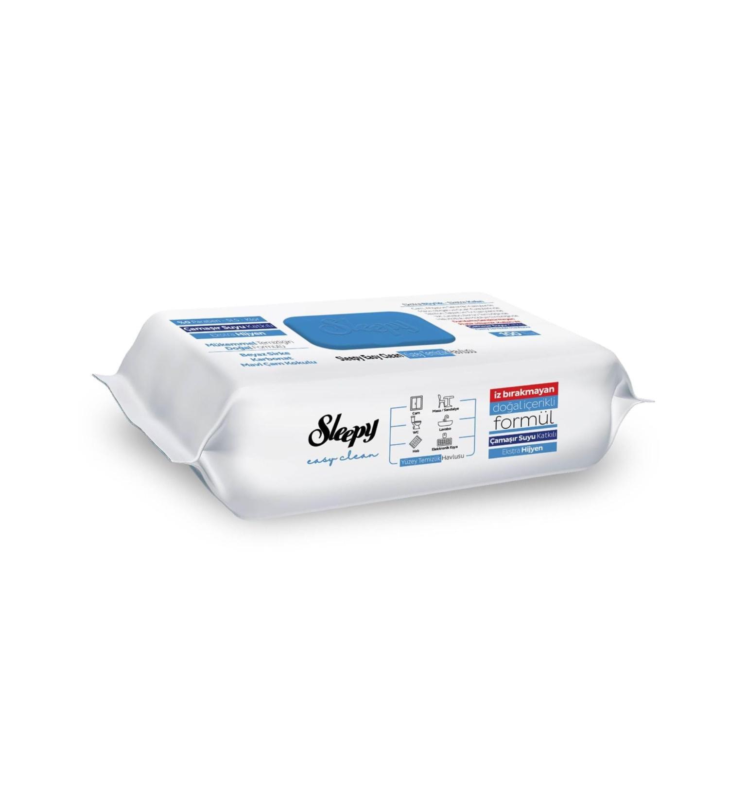 Sleepy Easy Clean Surface Wipes - Bleach Additive 100 Sheets (1 Pack) - Effective Cleaning for Home & Office - International Shipping Available - Buy Online on GoSupps.com