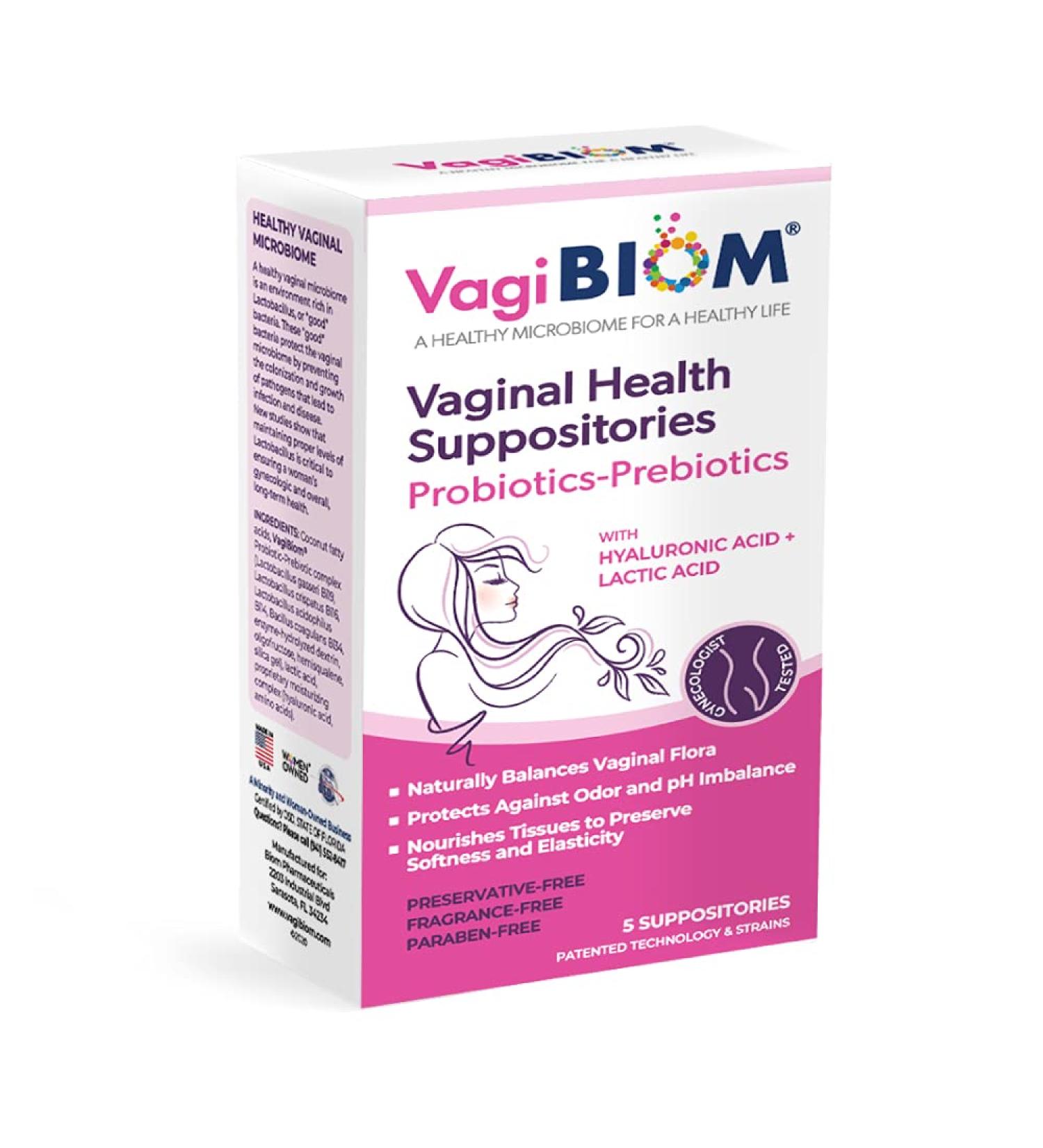 VagiBiom Lactobacillus Suppository - Microbiome Flora Balance & Odor Control | Paraben-Free & Preservative-Free - Buy Online on GoSupps.com