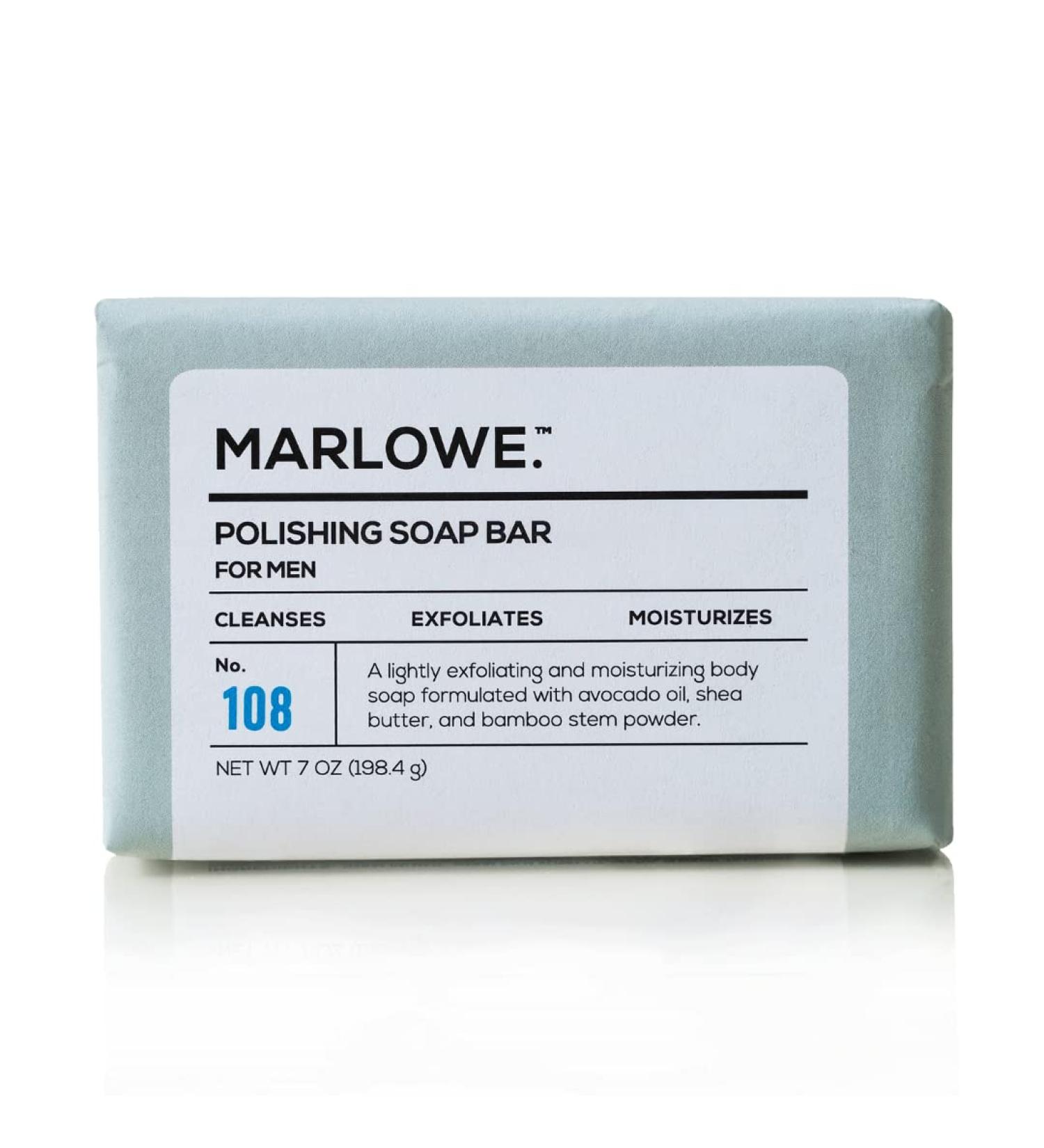 MARLOWE No. 108 Polishing Soap Bar - Cleansing & Moisturizing Bar for Men - Buy Online on GoSupps.com
