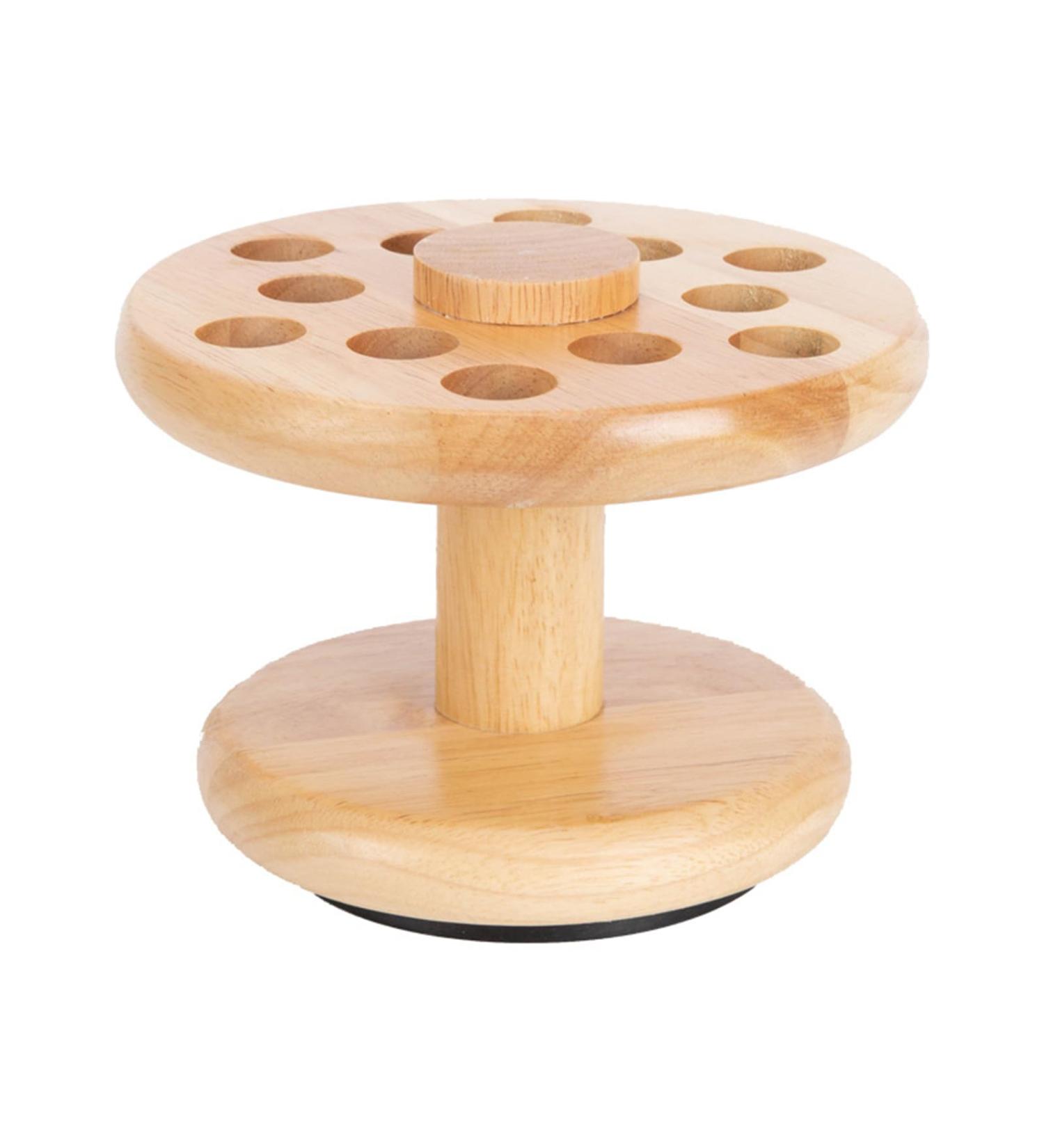 Rubber Wood Rotating Storage Rack Hairdressing Scissors and Comb Organizer Multi-Purpose Storage Rack for Home Salon Use - Buy Online on GoSupps.com