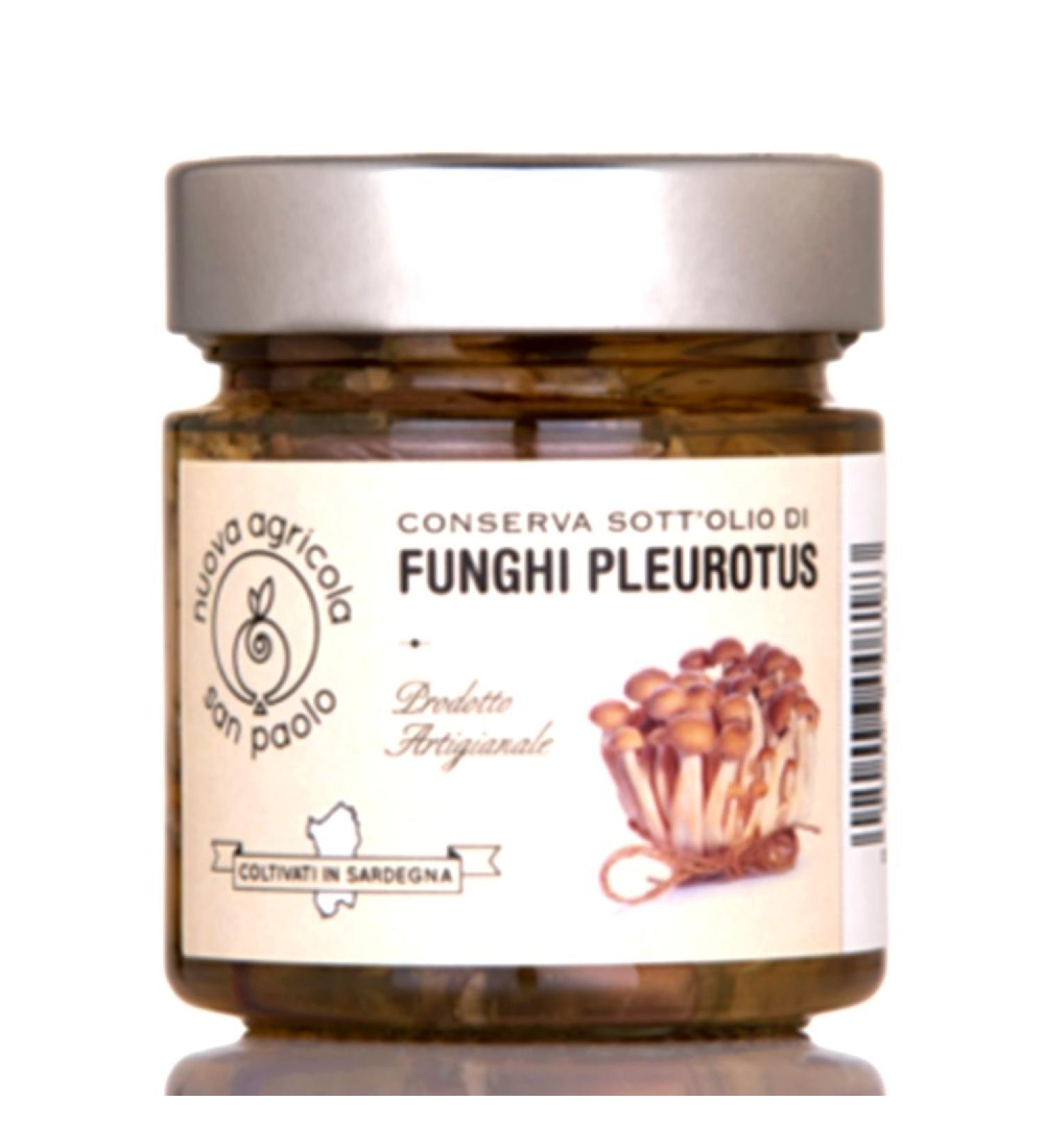 Pleurotus mushrooms in oil 230g. Sardinian artisanal product.