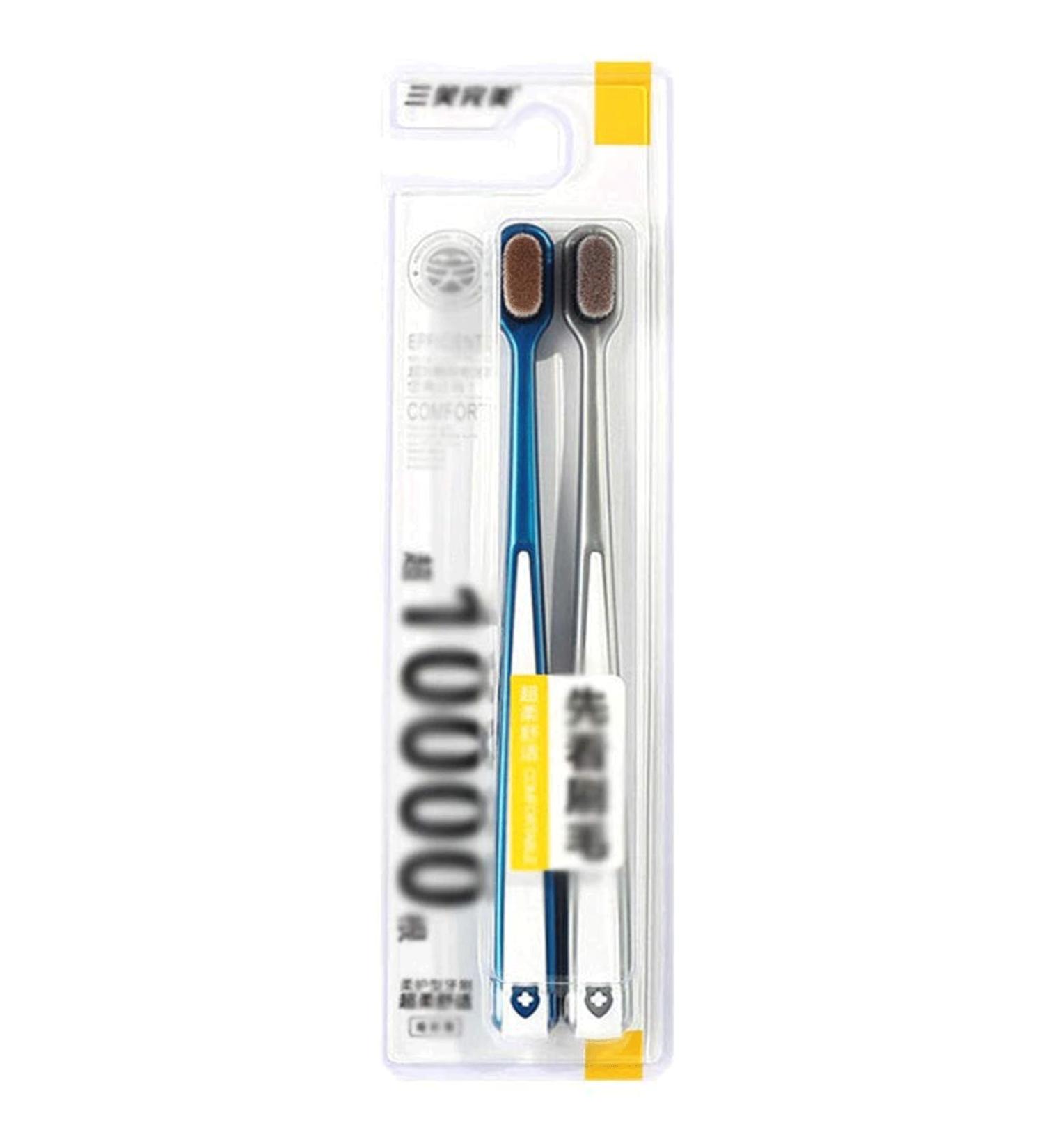 Zumaha Ultra-Like Compact Toothbrush for Adults & Juniors | Manual Spinbrush with 10 000 Bristles Ergonomic Blue & Silver Pack of 2 - Buy Online on GoSupps.com