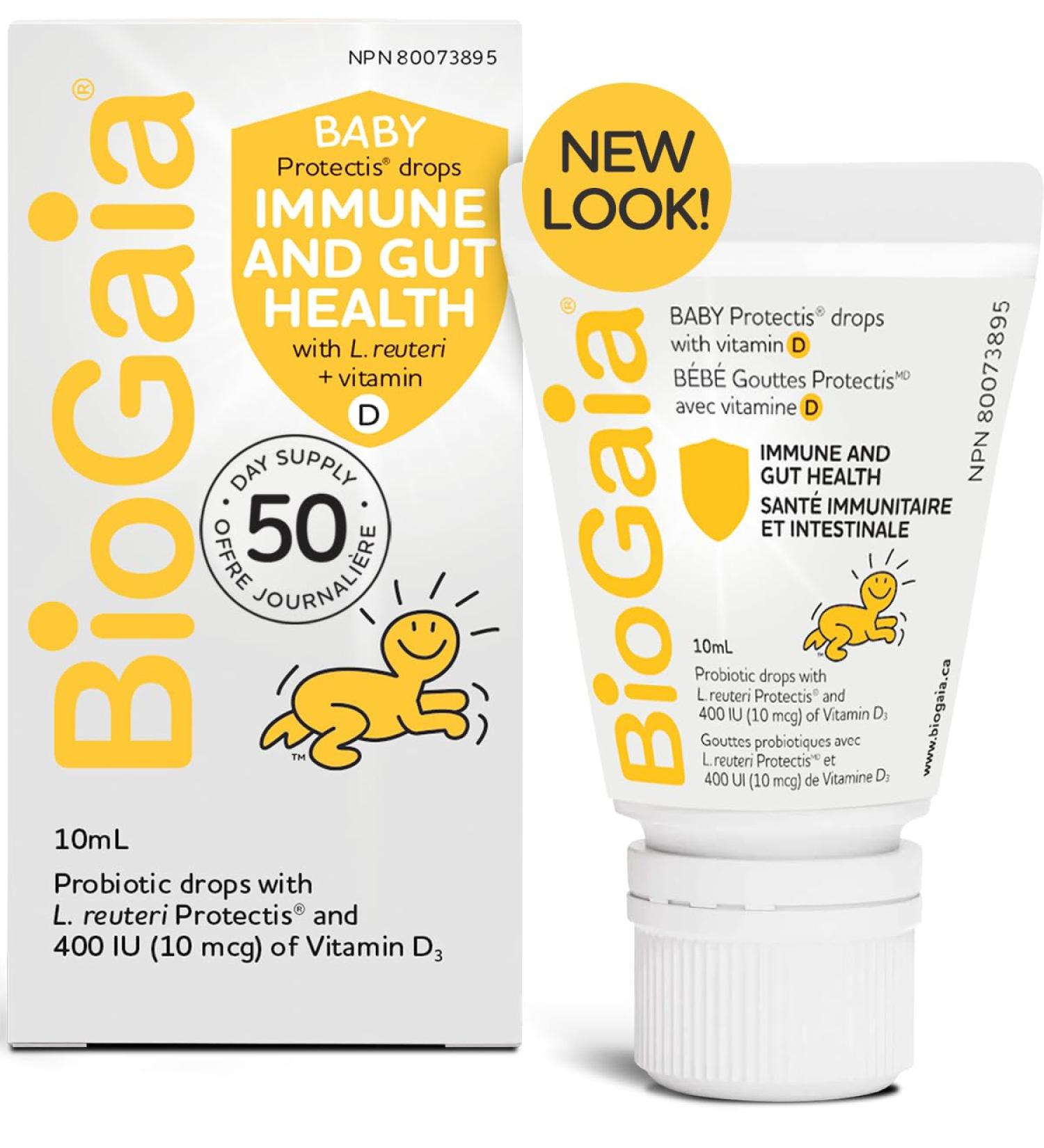 BioGaia Probiotic Drops with 400IU of Vit.D | 10mL BioGaia Immune & Gut Health | 50 Day Supply | Promotes The Development of Healthy Immune & Digestive Systems in Infants Babies & Toddlers - Buy Online on GoSupps.com