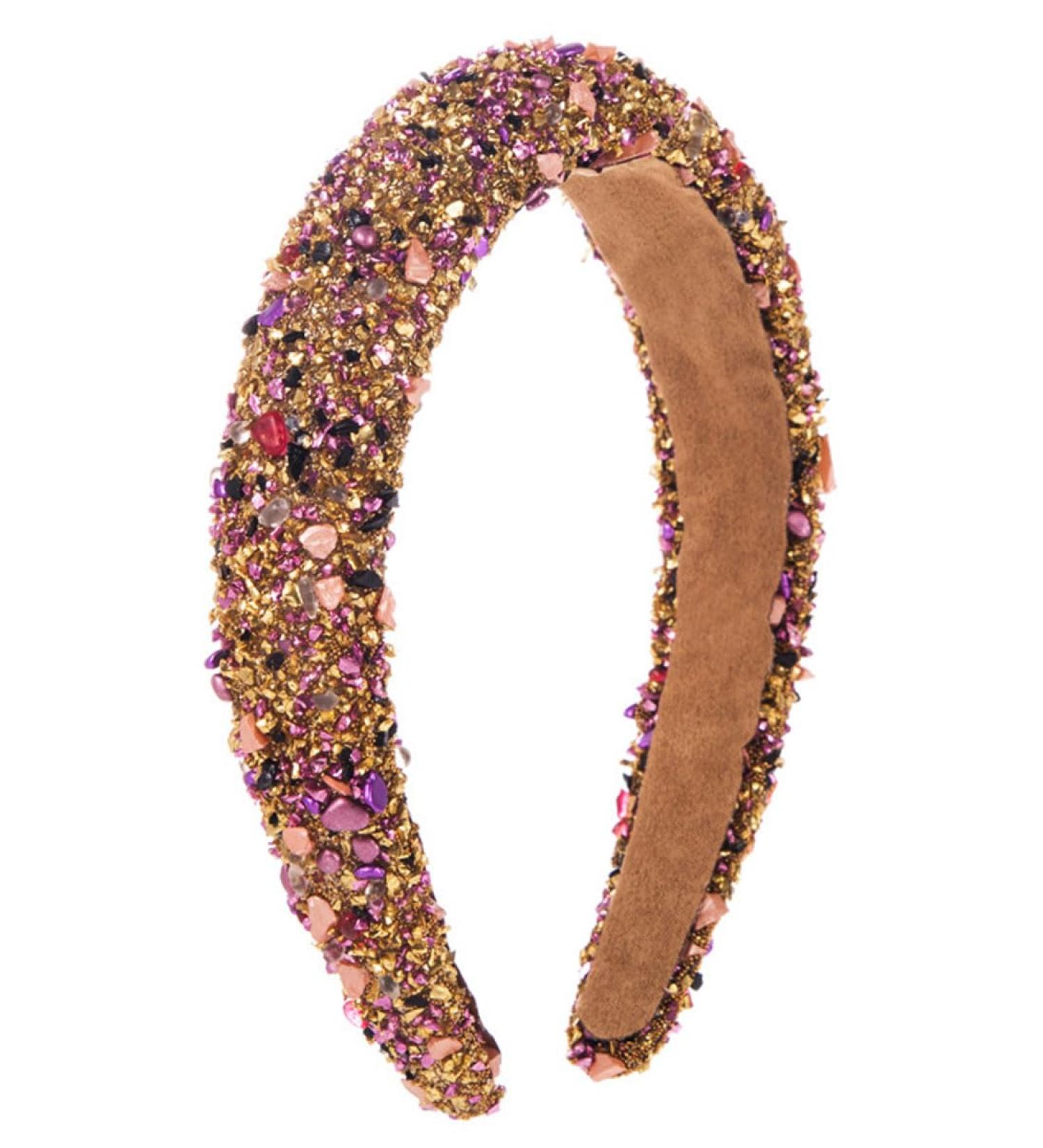 scicent Hair Bands for Women Wide Alice Bands Rhinestone Headbands Glitter Padded Hair Accessories Crystal Embellished Hairband Elastic Head Bands Adult Women Gold Colorful - 16620 - Buy Online on GoSupps.com