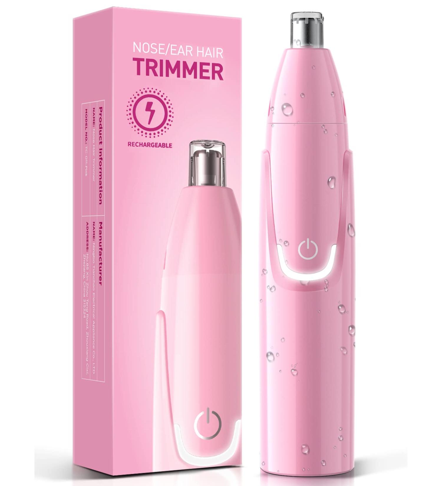 2023 Rechargeable Nose Hair Trimmer for Men & Women - Professional & Painless Ear, Eyebrow, and Facial Hair Trimmer - Powerful Motor, Dual-Edge Blades, IPX7 Waterproof - Pink - Buy Online on GoSupps.com