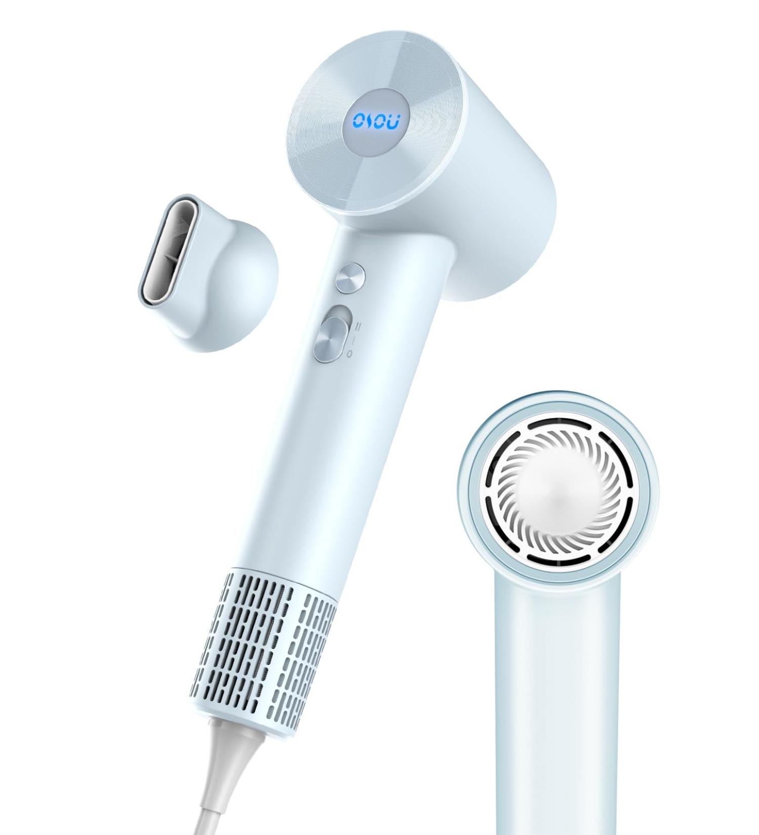 High-Speed Negative Ionic Hair Dryer - 110 000 RPM Lightweight & Low Noise Travel Blow Dryer - Fast Drying with Smooth Nozzle - Blue - Buy Online on GoSupps.com