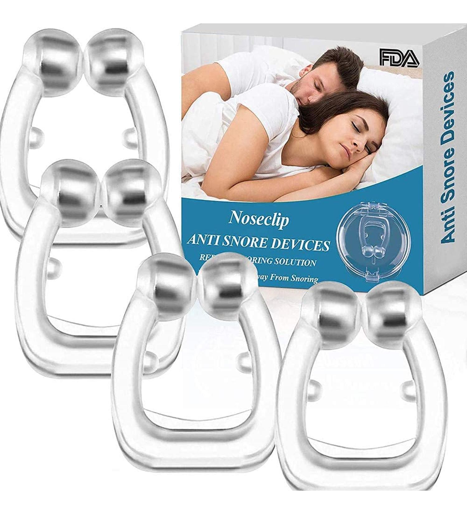 Silicone Magnetic Anti Snoring Clips - Set of 4 | Snore Stopper Nasal Dilator for Men and Women - White - Buy Online on GoSupps.com