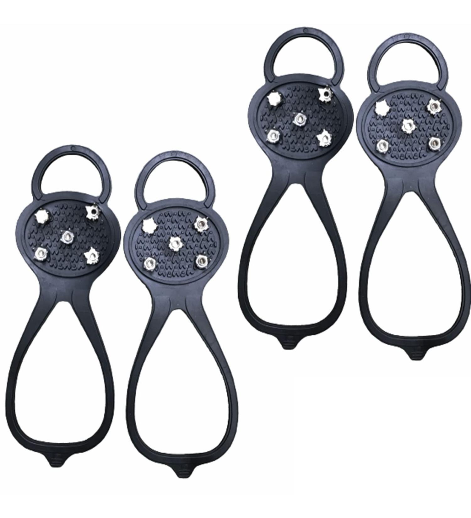 Winter Traction Cleats - Anti-Slip Ice Crampons for Boots and Shoes | Snow Grippers for Walking, Climbing, Hiking | Rubber Spikes, 2PCS for Men and Women - Buy Online on GoSupps.com