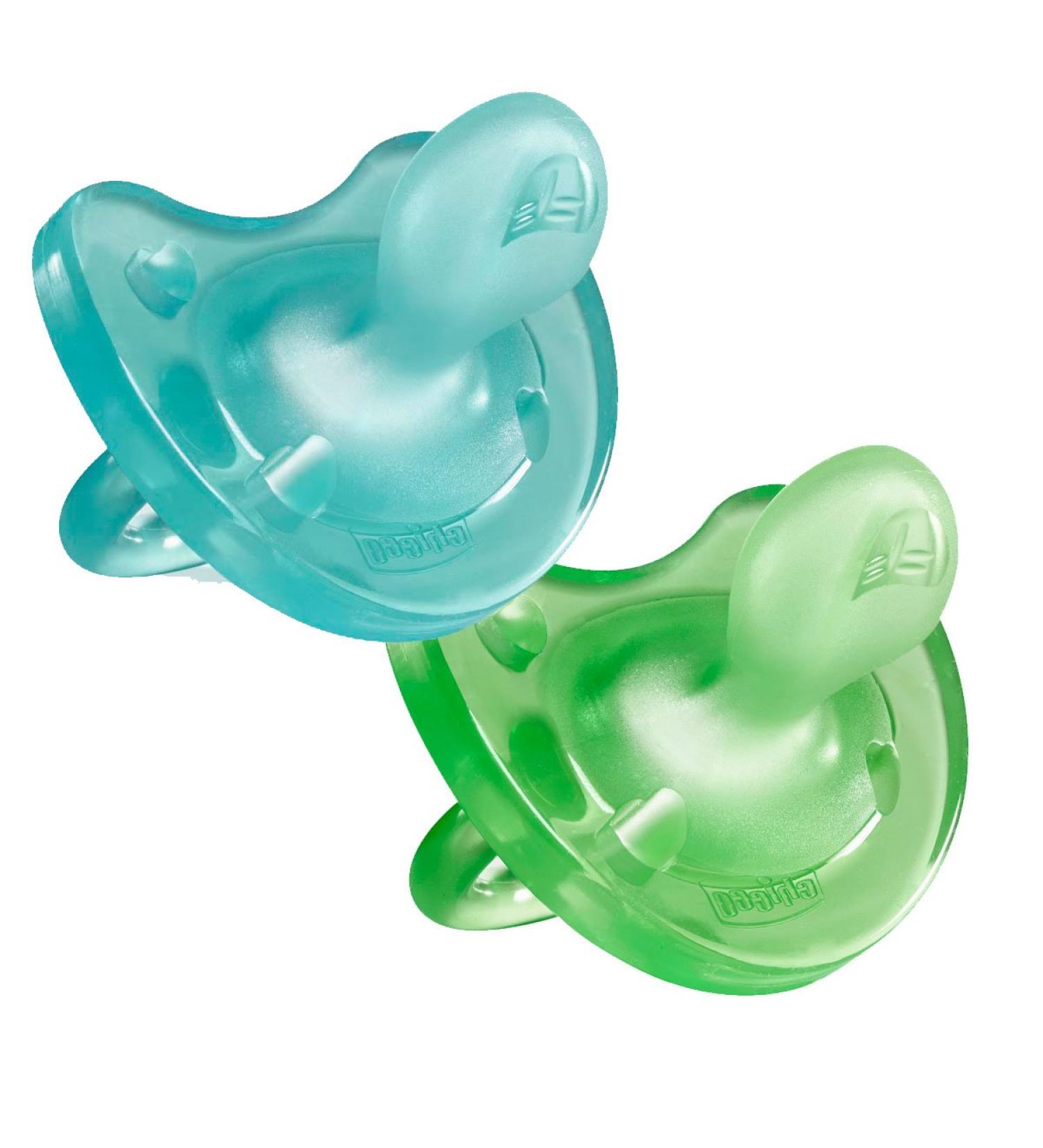 Chicco Physio Soft Pacifier 100% Silicone - 16-36 Months (2 Pack) - Green/Blue | International Shipping - Buy Online on GoSupps.com