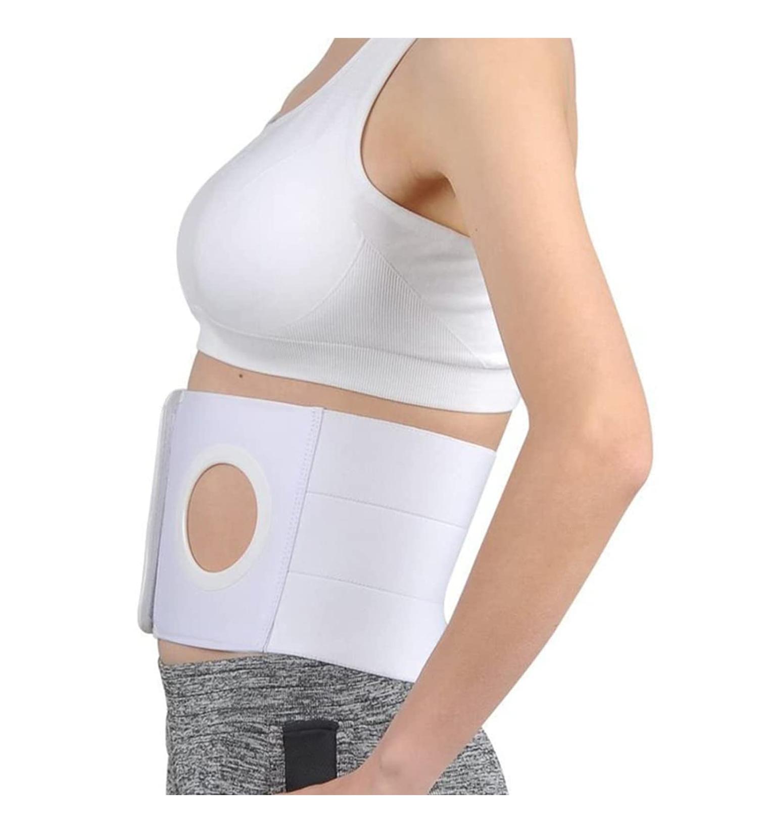 XJz Slope Cotton Soft Stoma Hernia Belt | Breathable Waist Support Girdle & Binder for Hernia Relief - White - Buy Online on GoSupps.com