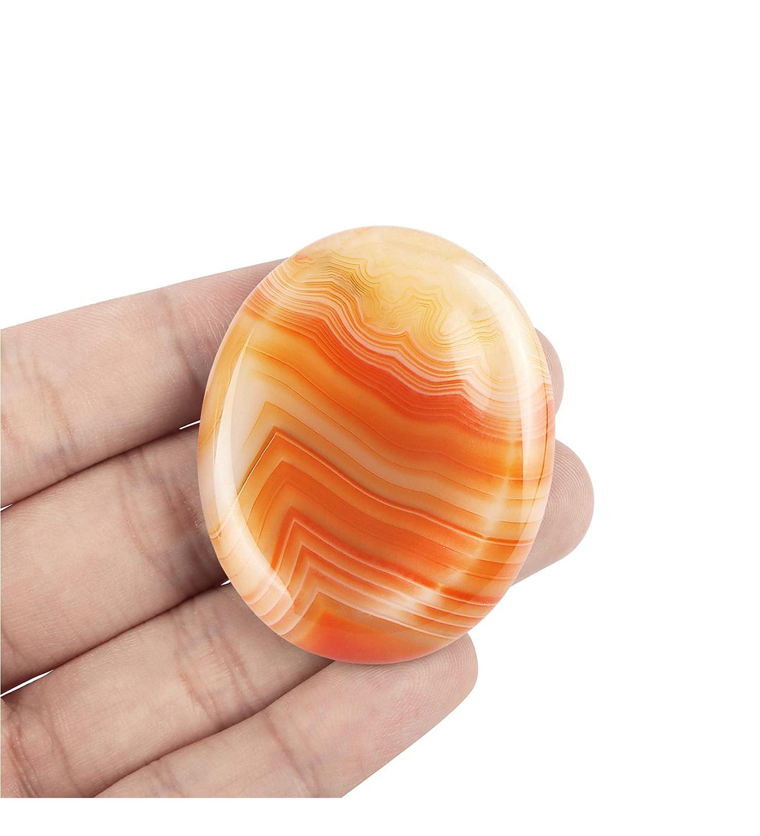 Artistone Red Carnelian Crystal Worry Stone - 2 inch Polished Chakra Thumb Stone for Anxiety Relief and Meditation Therapy - Buy Online on GoSupps.com