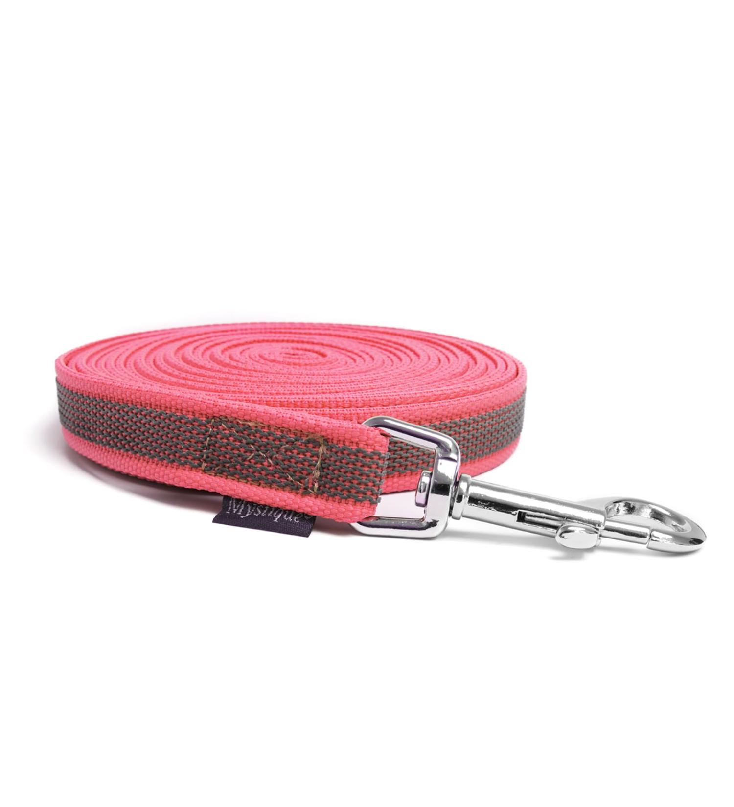 Mystique Rubberized towline 20mm with hand loop standard carabiner neon pink 20m 20m Neon Pink