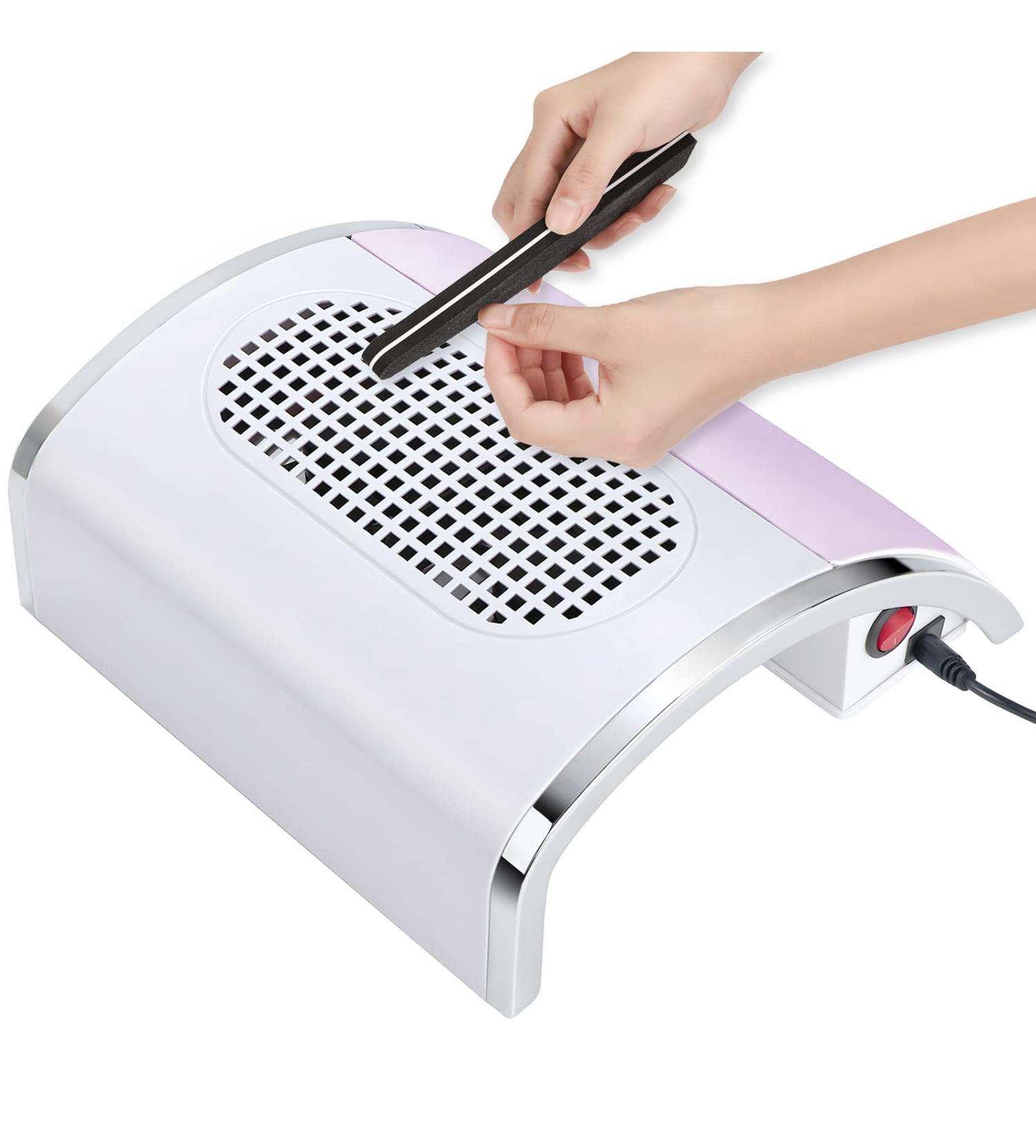 Saviland 80W Nail Dust Collector - Dual Fan Extractor & Vacuum Cleaner for Salon Quality Nail Tech Results - Purple - Buy Online on GoSupps.com
