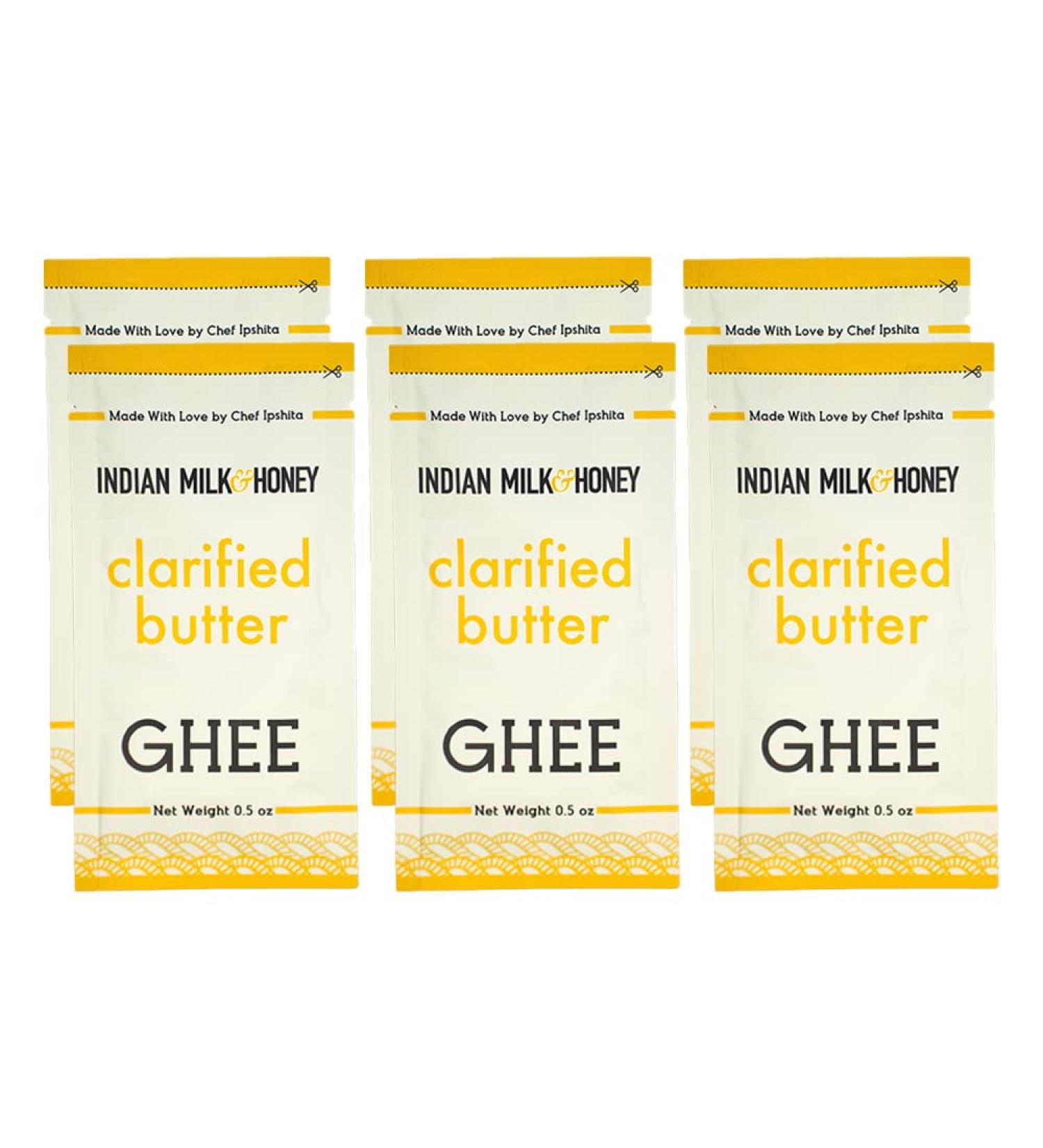 Classic Ghee Butter  Grass-Fed by Indian Milk & Honey  0.5 oz x 6 | Handmade & Locally Sourced Ghee Clarified Butter | Lactose  Gluten & Casein Free | Ghee in Portable Sachets Classic Original - Buy Online on GoSupps.com