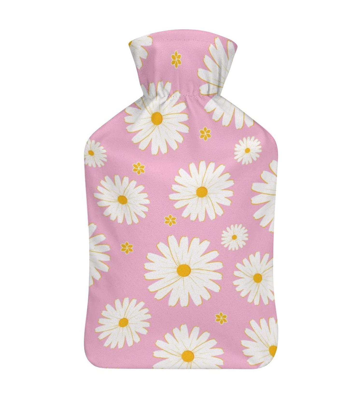 Daisy Hot Water Bottle with Plush Cover - Hand Warmer for Adults & Kids | 26.5x15.3cm - International Shipping Available - Buy Online on GoSupps.com