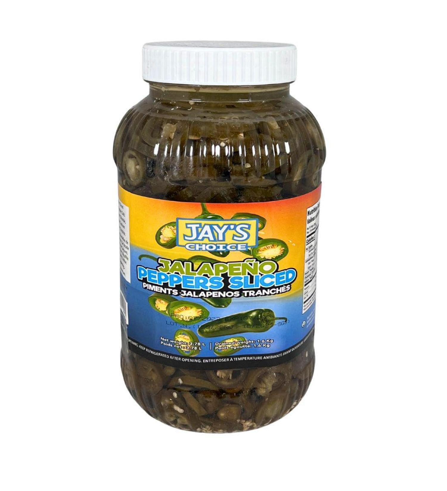 Jay's Choice Jalapeno Pepper Slices 3.78 Lt (Pack of 4) Sliced Peppers for Topping - Buy Online on GoSupps.com