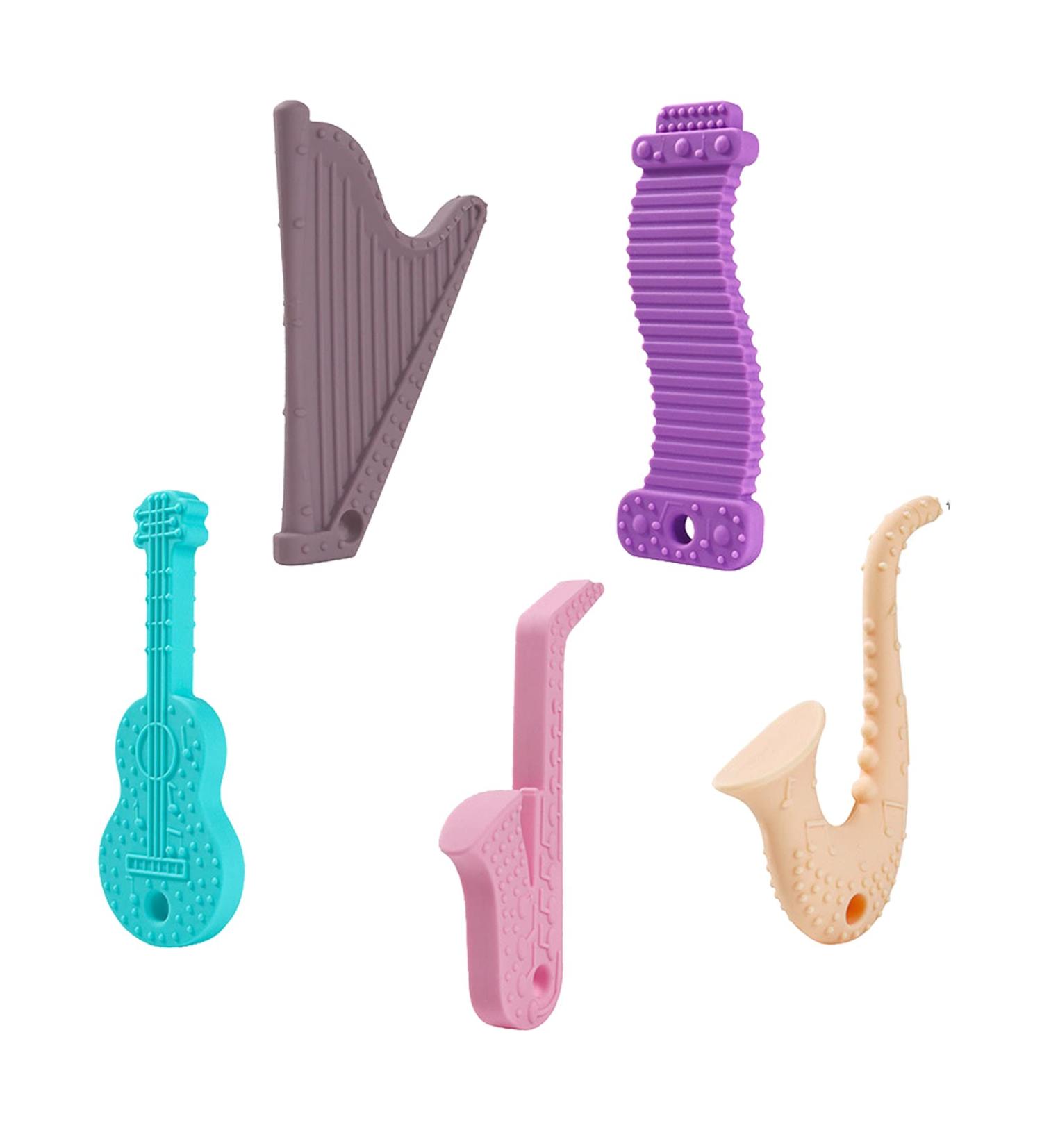 5 Pieces Baby Silicone Chewing Toy Set | BPA-Free Chewelry for Autism & ADHD | Soft Molar Bite Rings | Sensory Nursing Tools - Buy Online on GoSupps.com