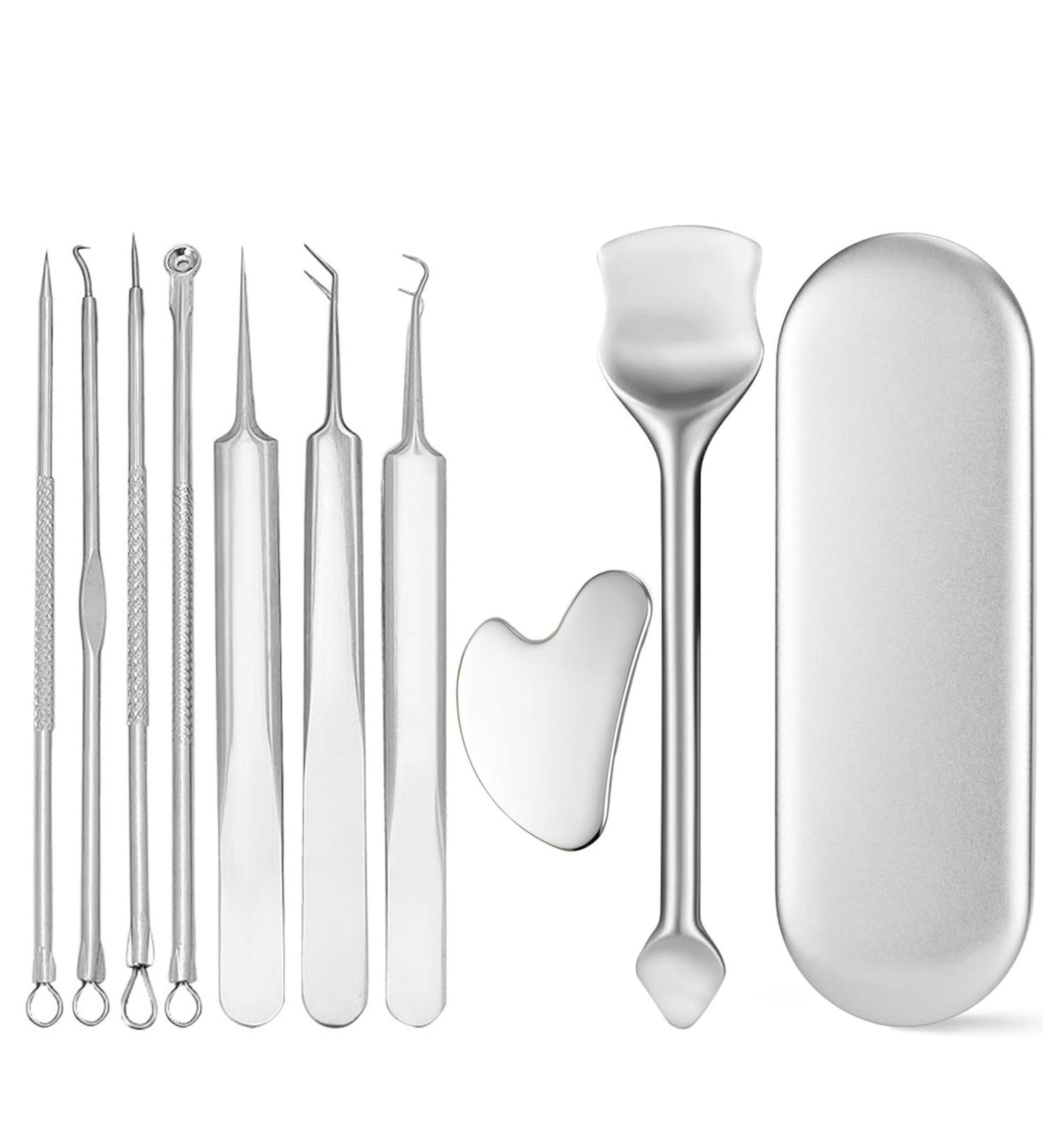 Acne Removal Tweezers Comedones Set Stainless Steel Acne Extraction Tool for Women and Men - Buy Online on GoSupps.com