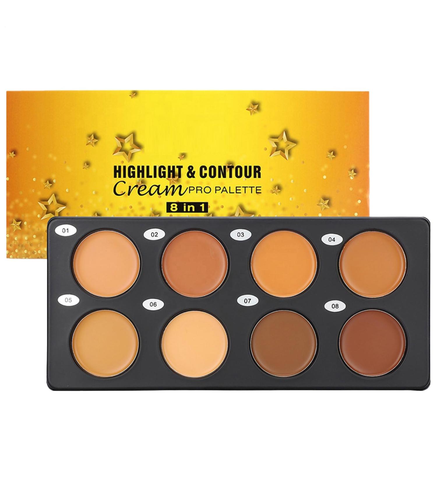 Cream Contour Palette - 8 Long-Lasting and Full Coverage Cosmetics | Face Contour Palettes For Women Girls Adults Friends and Girlfriends - Buy Online on GoSupps.com