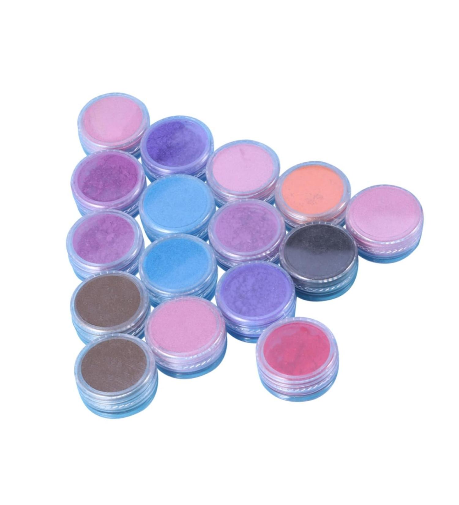 SEWACC 16pcs Eyeshadow Glitter Pigment Nail Polish Powder Nail Art Powder Eye Shadow Flash Nail Powder As Shown 16pcs - Buy Online on GoSupps.com