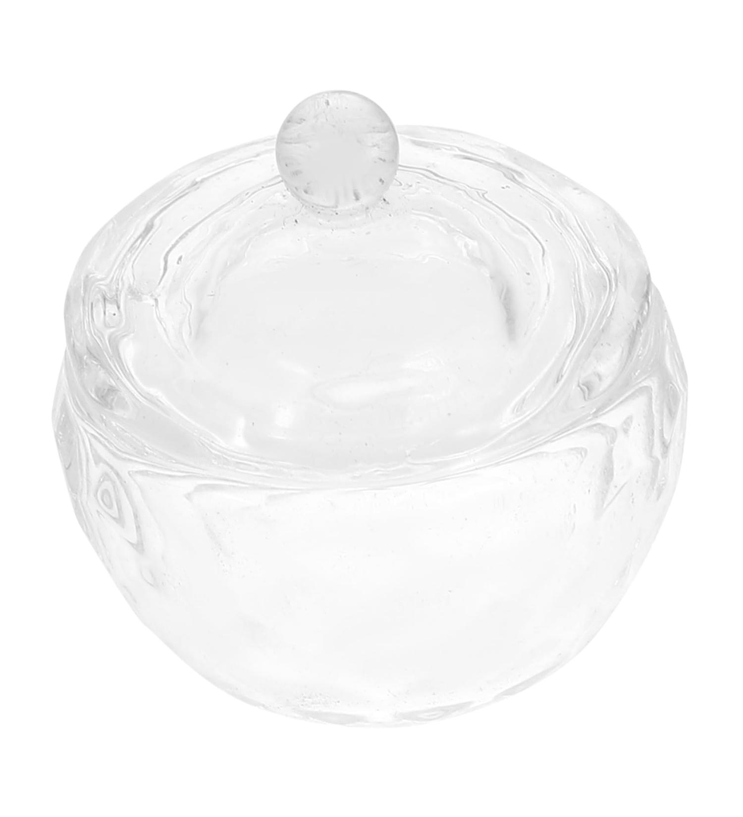 Milisten Glass Jar Glass Wedding Decor Manicure Nail Dish Nail Art Liquid Holder Nail Liquid Holder Nail Dish Bowl with Lids Dappen Dish Plate Cup Candy Plate Bracket Candy Jar With Cover - Buy Online on GoSupps.com