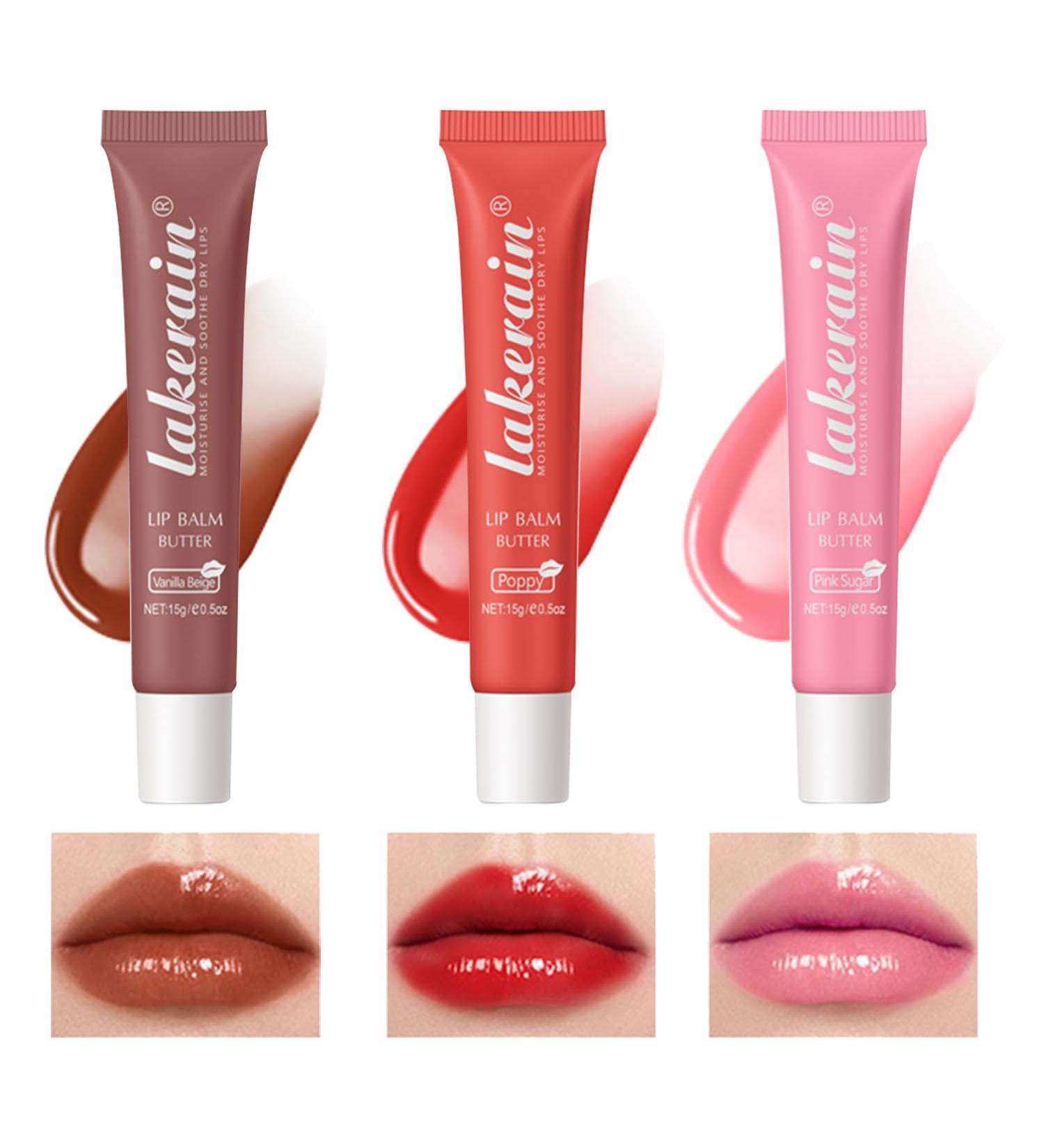 Ultimate Lip Butter Balm Set for Dry Cracked Lips | 100% Vegan Moisturizing & Hydrating | Day & Night Lip Mask | Vanilla Beige Poppy & Pink Sugar - Buy Online on GoSupps.com