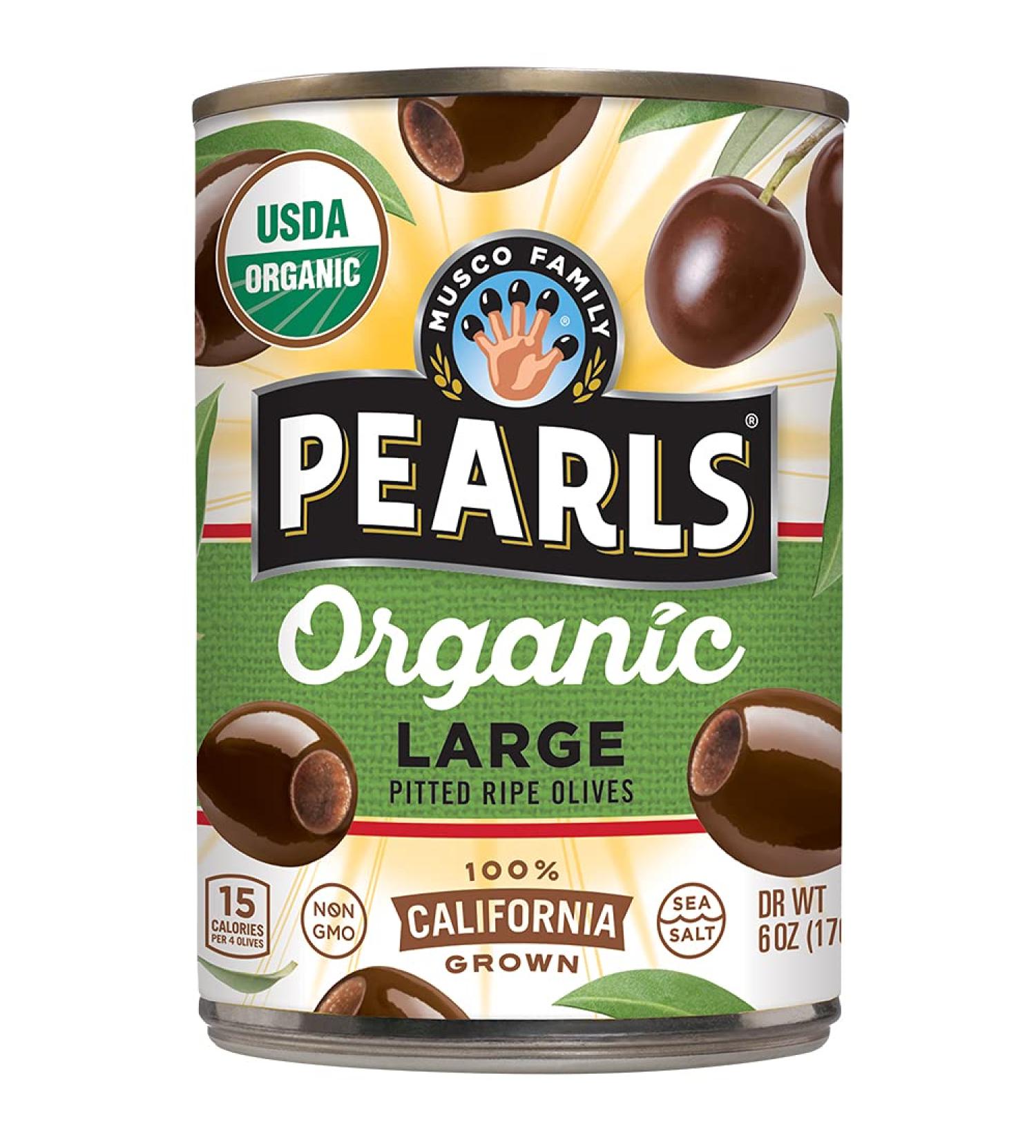 PEARLS Organic  Ripe Pitted Large  Black Olives  Can  Original  Large Black Ripe  6 Ounce (Pack of 12) Organic Ripe Pitted Large Black Olives - Buy Online on GoSupps.com