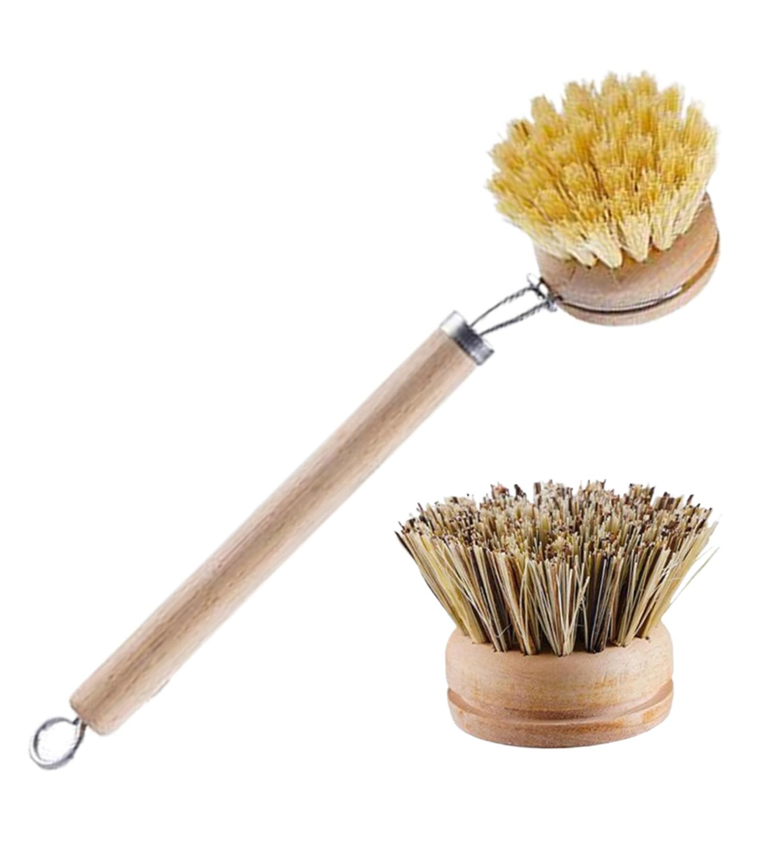 Dish Brush Dish Brush 1 Set Dish Scrub Brush Includes 1 Handle & 2 Replaceable Brush Head Kitchen Scrub Brush for Pot Sink Stove Dishes - Buy Online on GoSupps.com