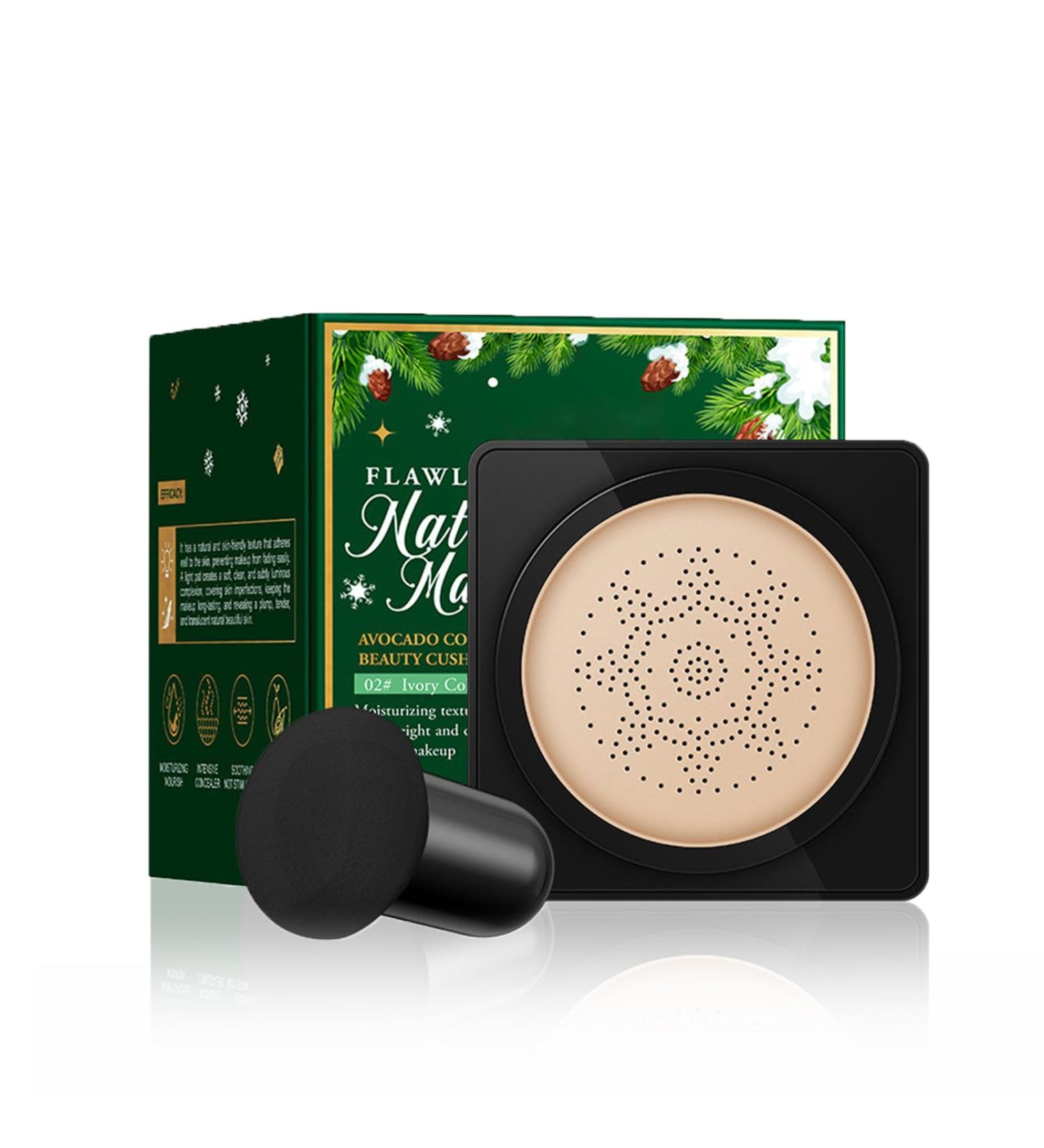 Glow Foundation Cushion with Mushroom Head Applicator Air Cushion CC Cream & BB Cream Foundation Moisturizing Concealer Even Skin Tone Long-Lasting Natural Finish for All Skin Types (ivory) - Buy Online on GoSupps.com