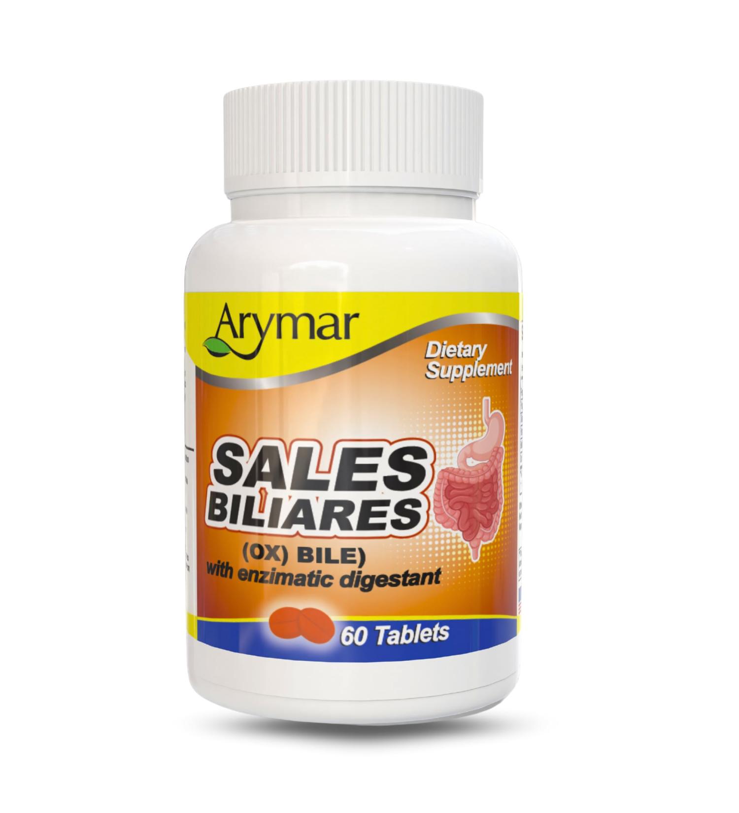 Arymar Sales Biliares Ox Bile with Digestive Enyzmes 60 Tabs 1 Count (Pack of 60) - Buy Online on GoSupps.com