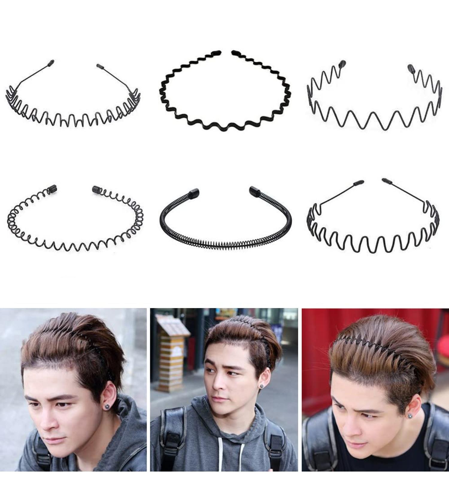 Shop 8-Pack Unisex Black Metal Hair Bands - Slip-Resistant Elastic Headbands for Sports & Yoga | Durable Hair Accessories - Buy Online on GoSupps.com