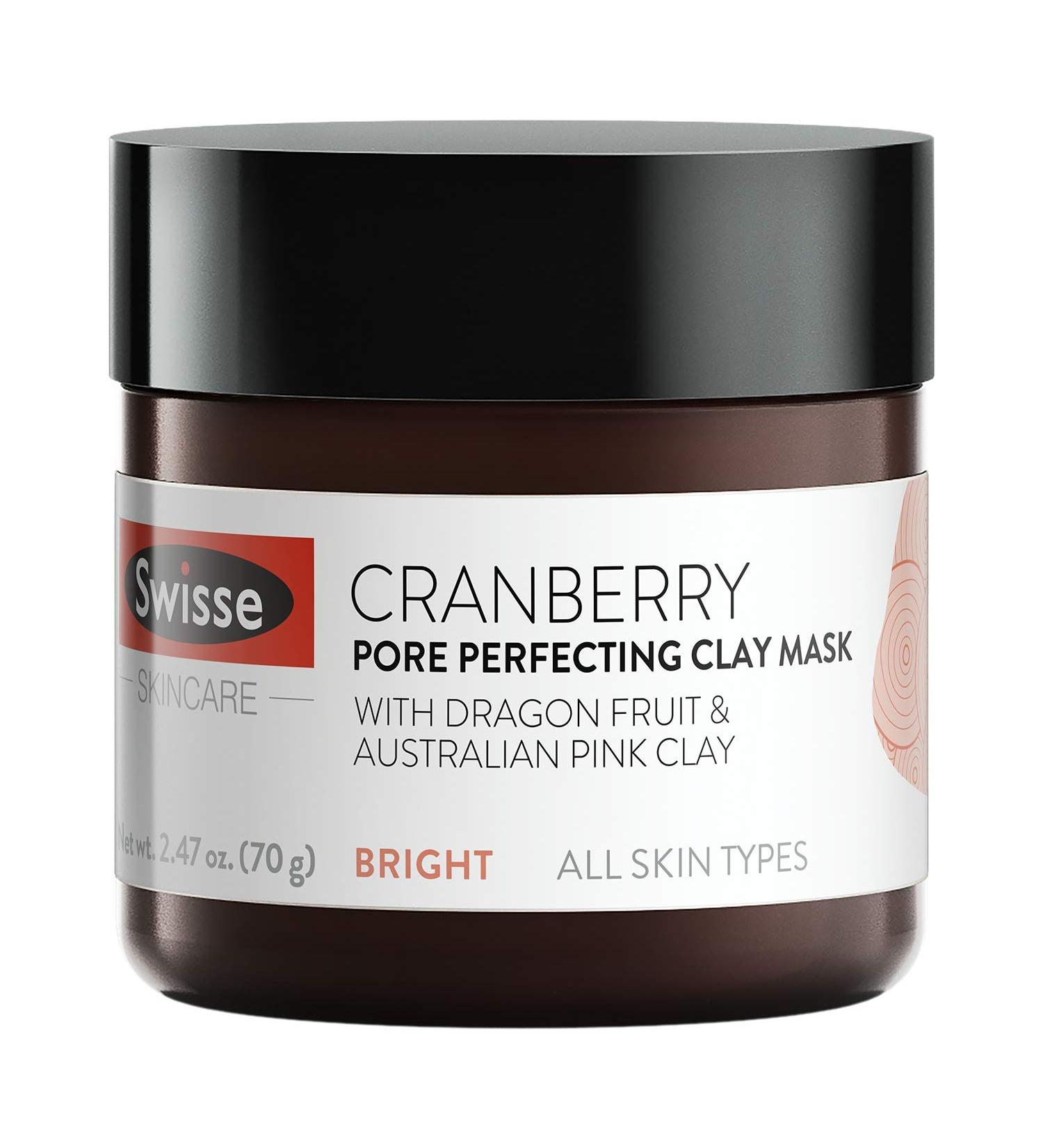 Swisse Skincare Cranberry Pore Perfecting Clay Mask 2.47 oz | Deep Cleanse & Refine Pores - Buy Online on GoSupps.com