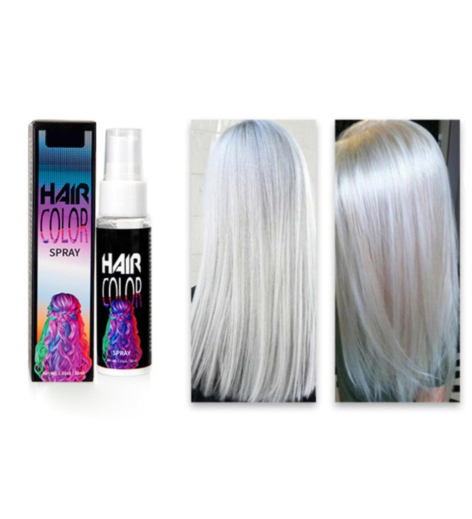 Temporary Hair Color Spray Hair Spray Color Temporary DIY Hair Color Spray Hair Spray Instant Hair Color for All Hair Types Fast-Drying (White 30ml) White 0.13 Fl Oz (Pack of 1) - Buy Online on GoSupps.com