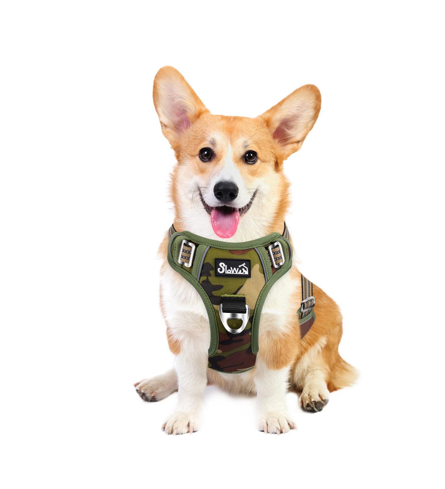 Eyin Adjustable Dog Harness for Medium-Sized Dogs | Breathable Reflective Padded | Camouflage Green | Perfect for Daily Training - Buy Online on GoSupps.com