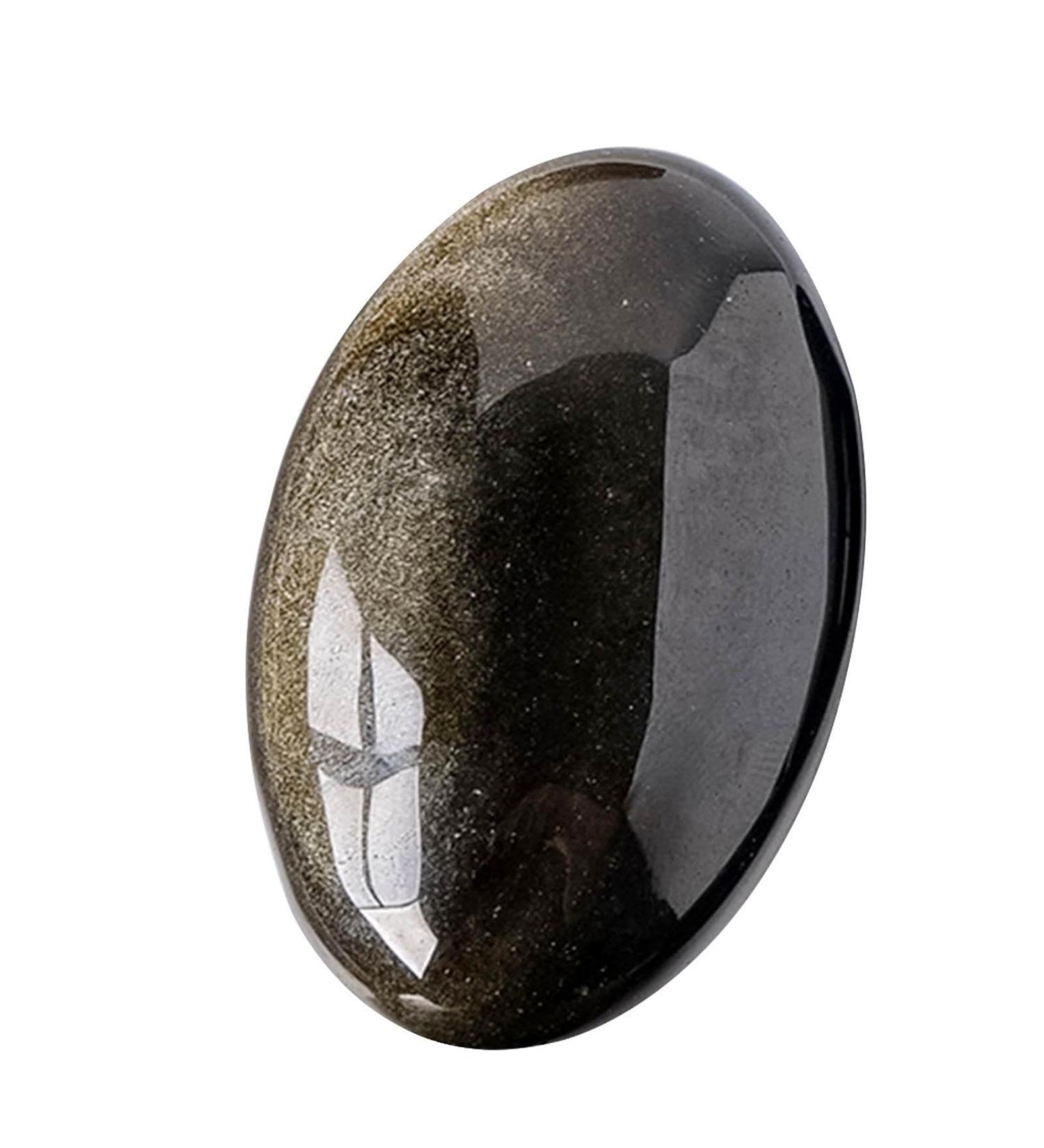 Obsidian Crystal | Meditation Reiki Energy Stone - Natural Tumbled Polished Crystals Stones Tiger Eye Oval Palm Pocket Stones Meditation Reiki Energy Stone - Buy Online on GoSupps.com