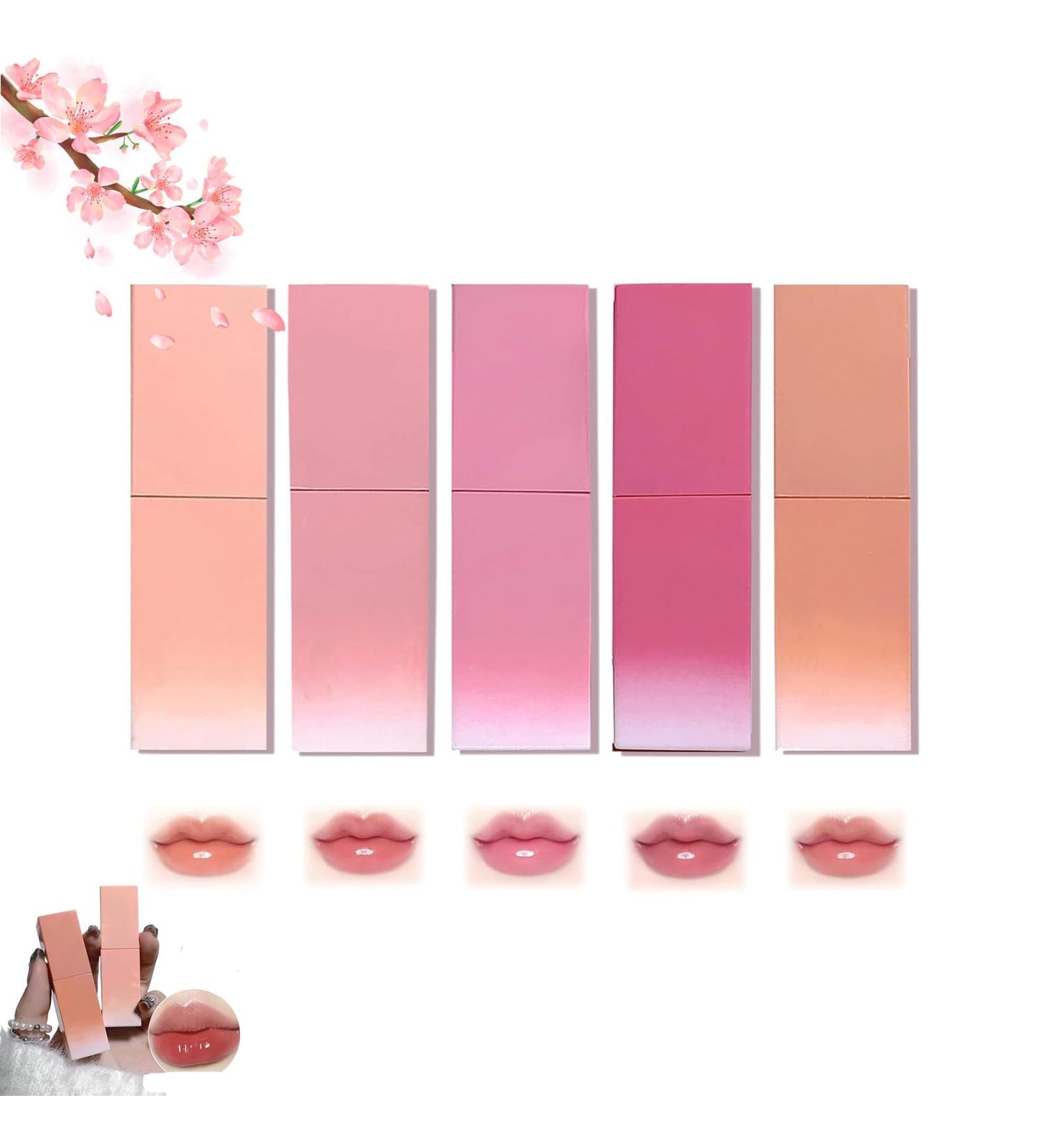Macqueen Water Glow Lip Tint Set - 5 Long Lasting Moisturizing Liquid Lipsticks | Waterproof Lip Gloss for Radiant Color - Buy Online on GoSupps.com