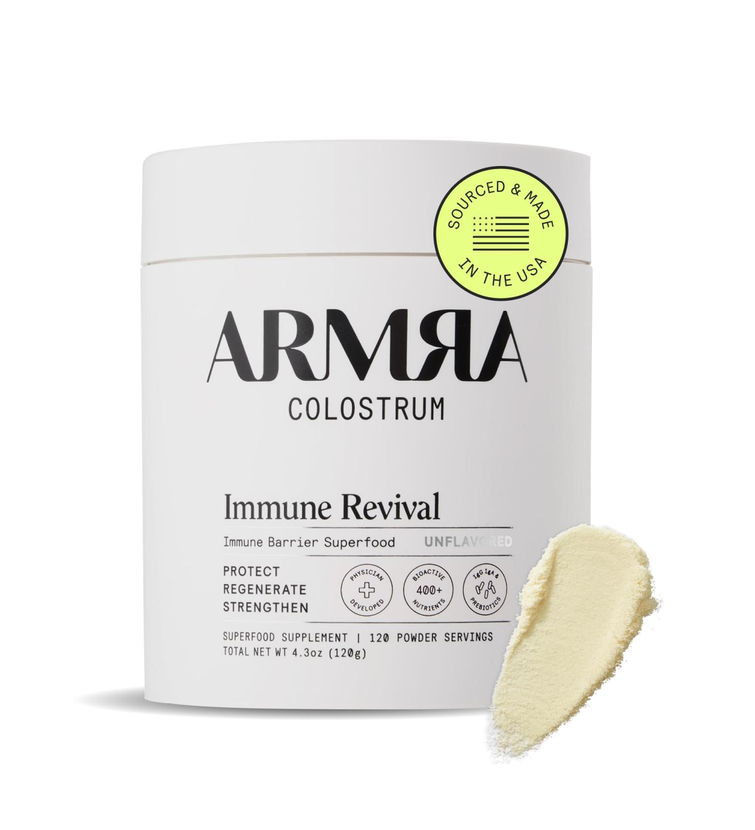 ARMRA Colostrum Powder | Unflavored | Gut Health & Bloating | Skin & Hair | Immunity | Keto Gluten & Fat-Free | 120 Servings Unflavored 120 Servings (Pack of 1) - Buy Online on GoSupps.com