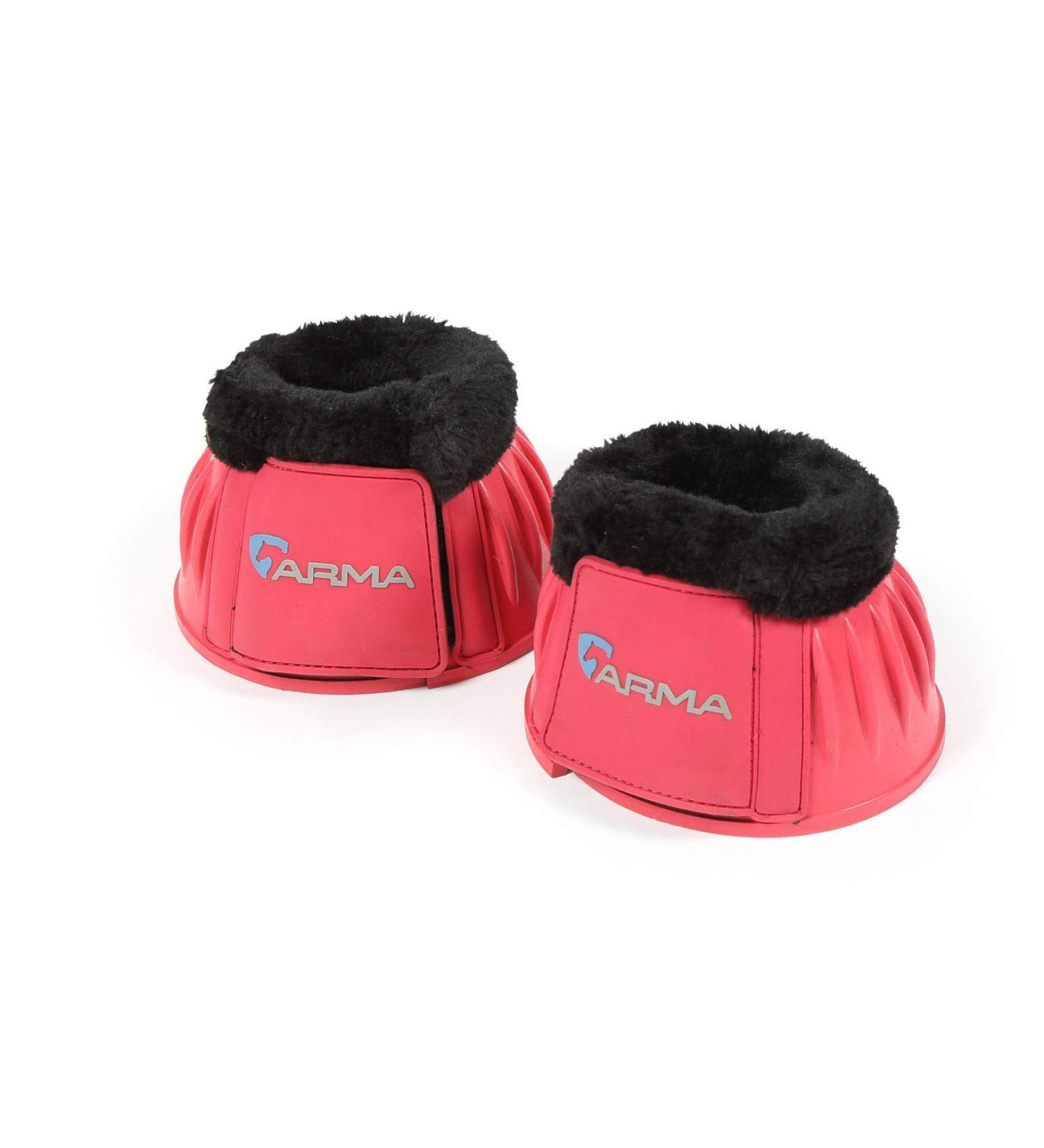 Shires ARMA Touch Close Bell Boots Pink Black Fur Full Size