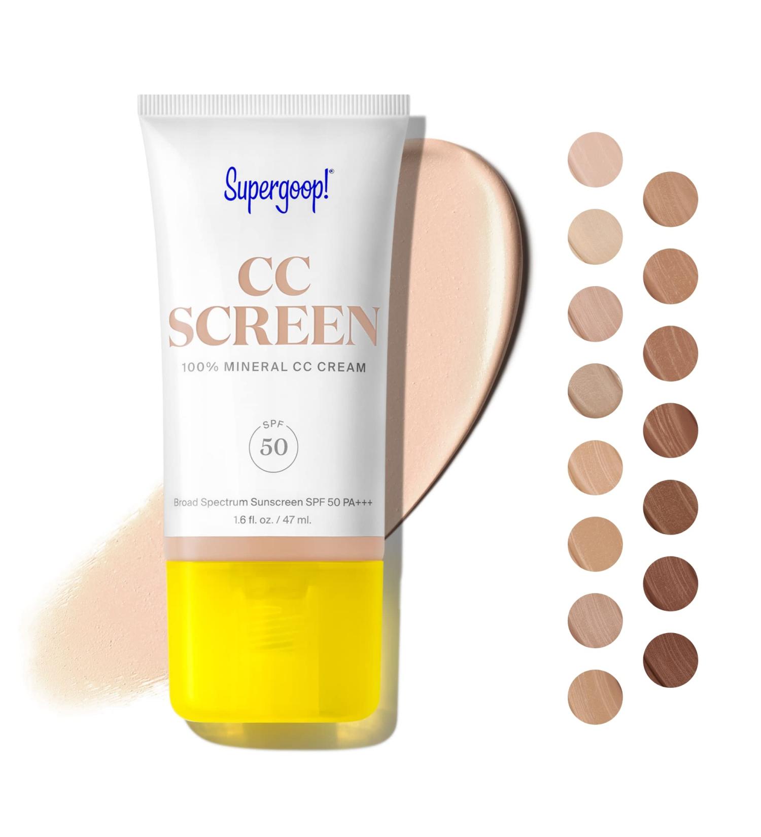 Supergoop! CC Screen SPF 50 - Mineral Color-Corrector & Tinted Moisturizer, 1.6 fl oz 100C - Buy Online on GoSupps.com